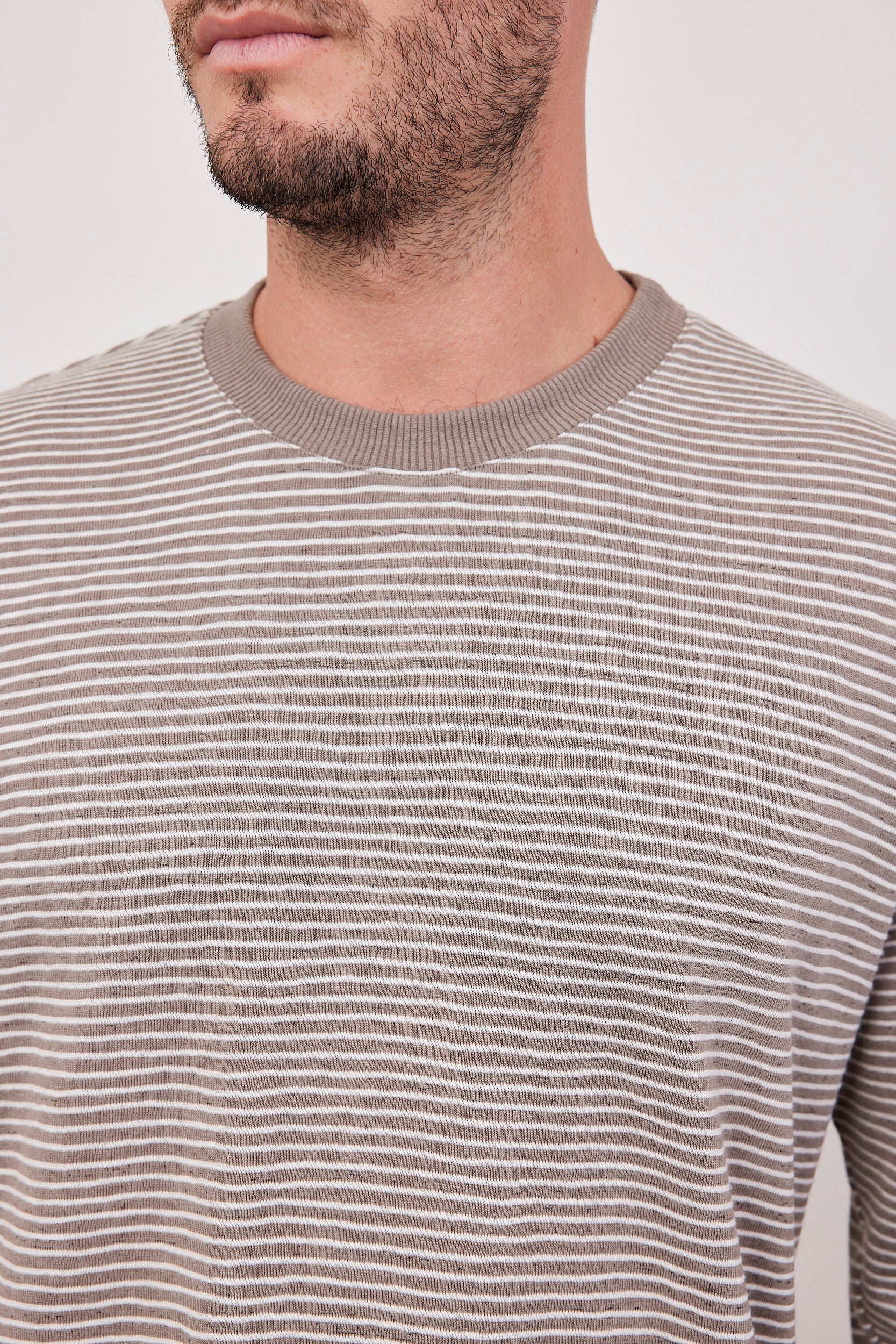 חולצת סריג דקה בהדפס פסים