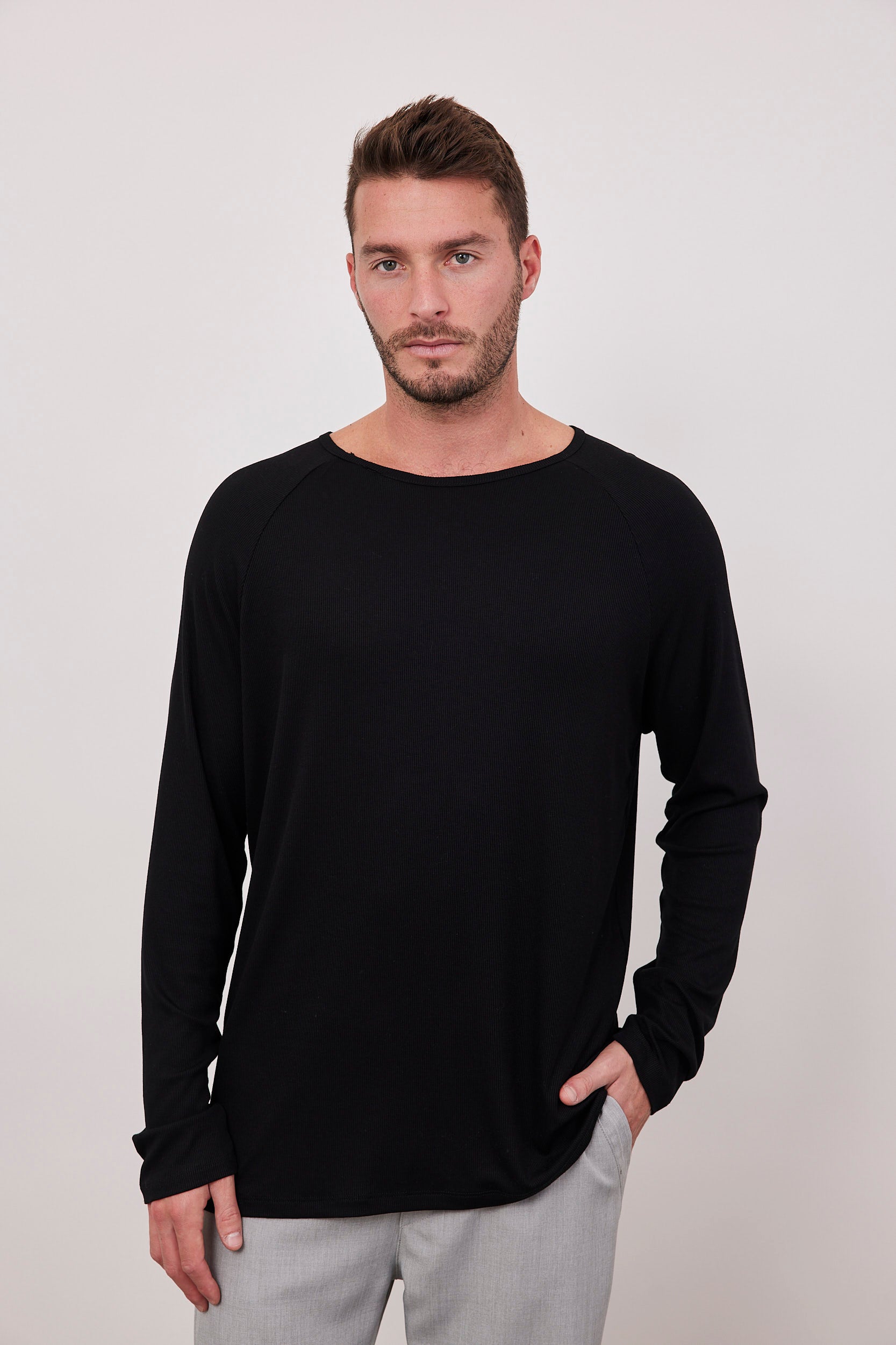 חולצה ארוכה מבד ריב