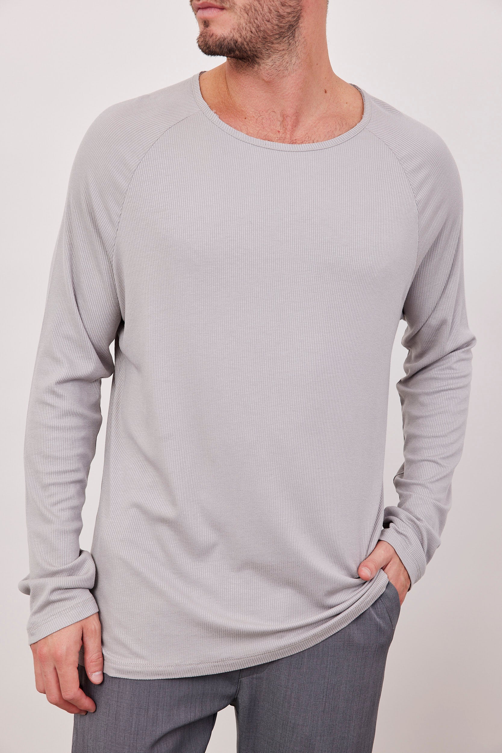 חולצה ארוכה מבד ריב