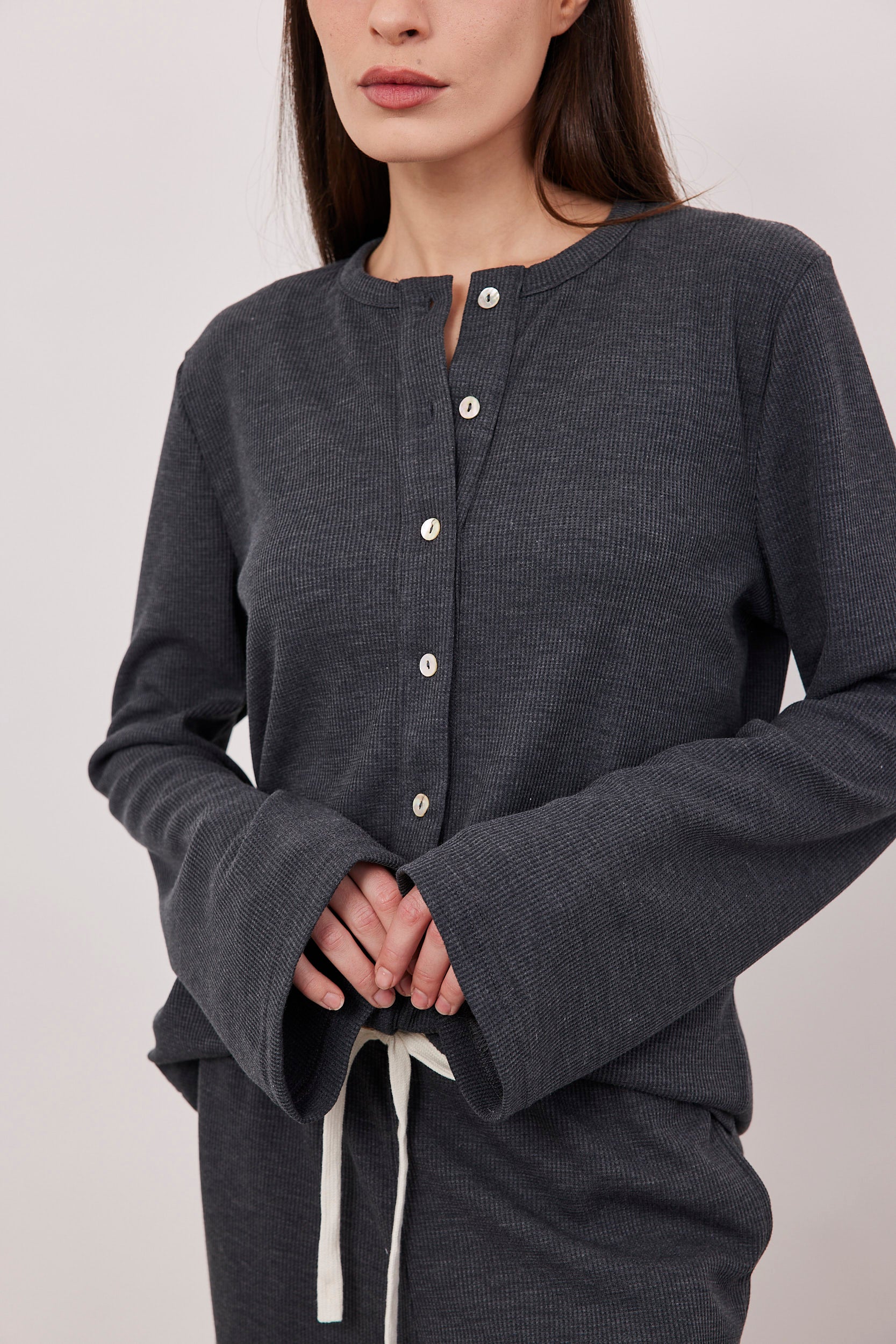 קרדיגן וופל שרוול מתרחב