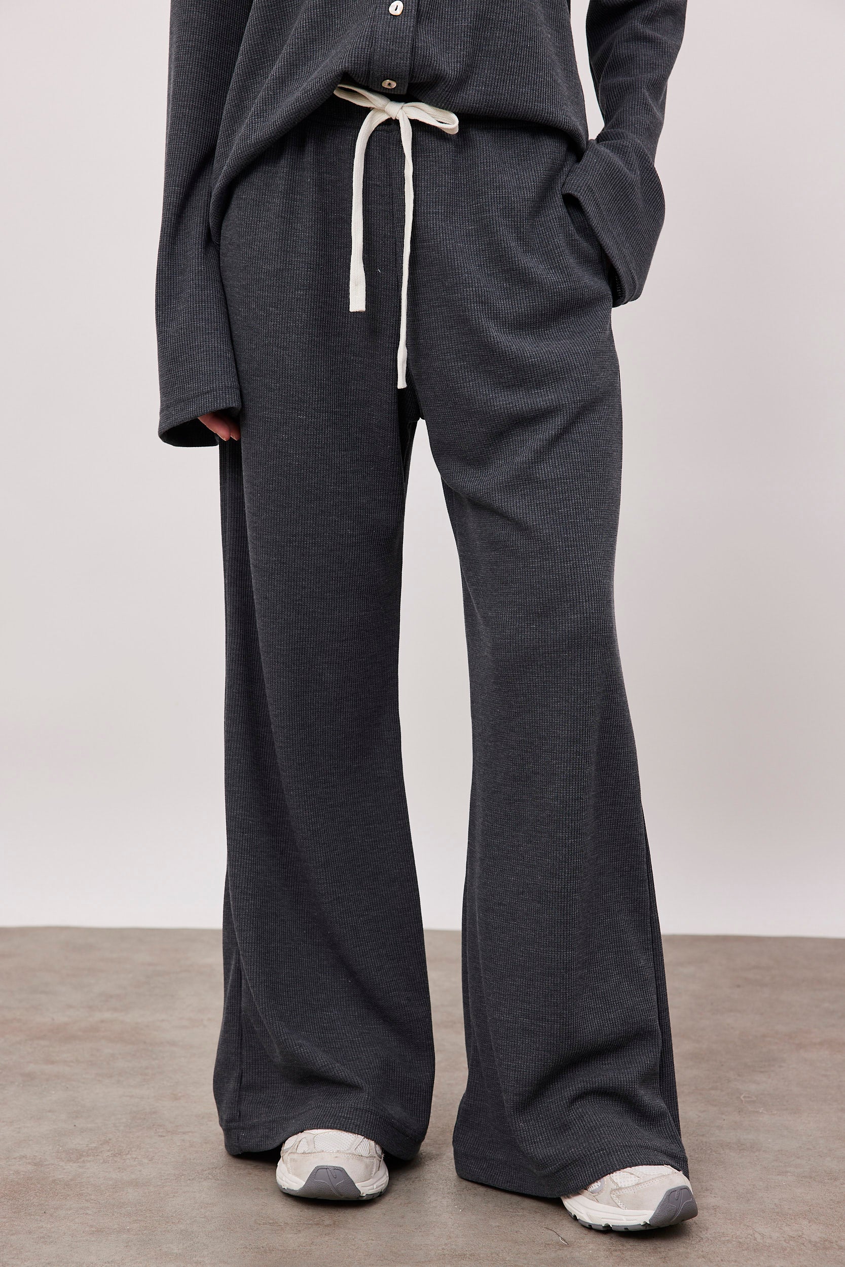 מכנסי וופל ארוכים עם שרוך