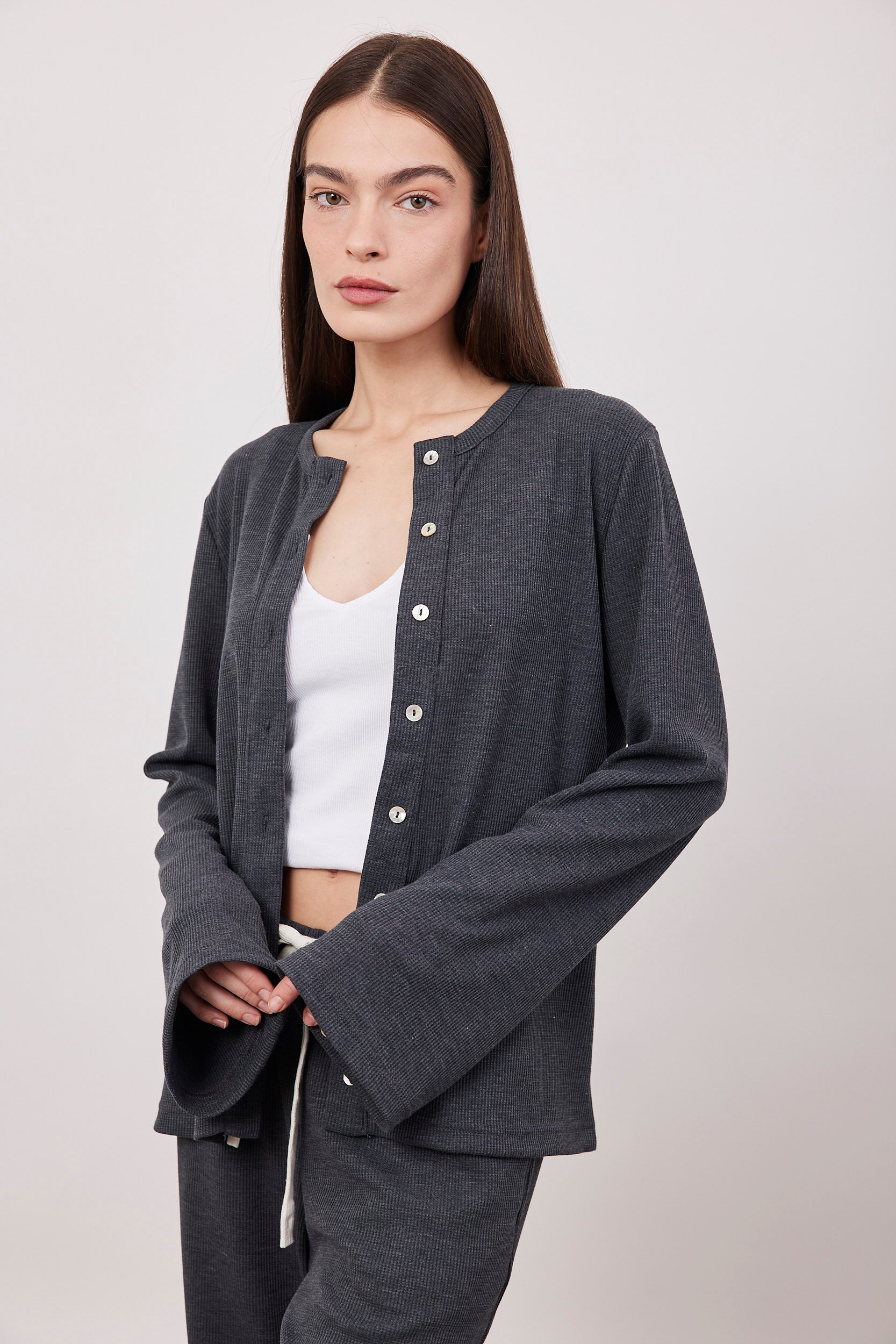 קרדיגן וופל שרוול מתרחב