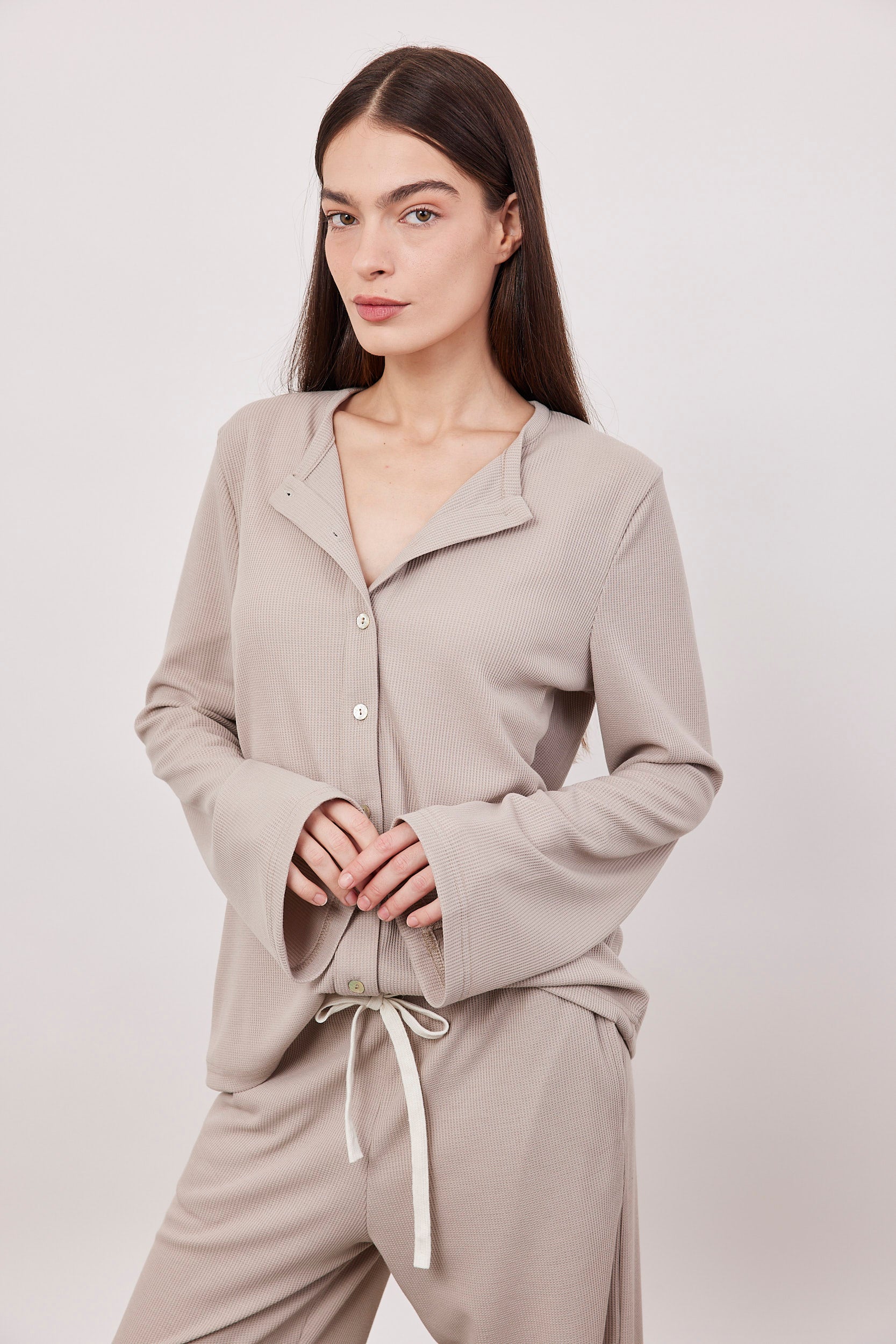 קרדיגן וופל שרוול מתרחב