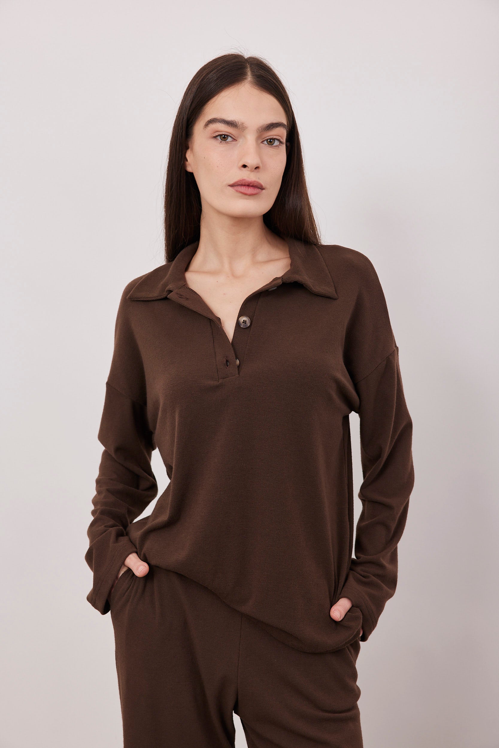 חולצת פולו סריג ריב