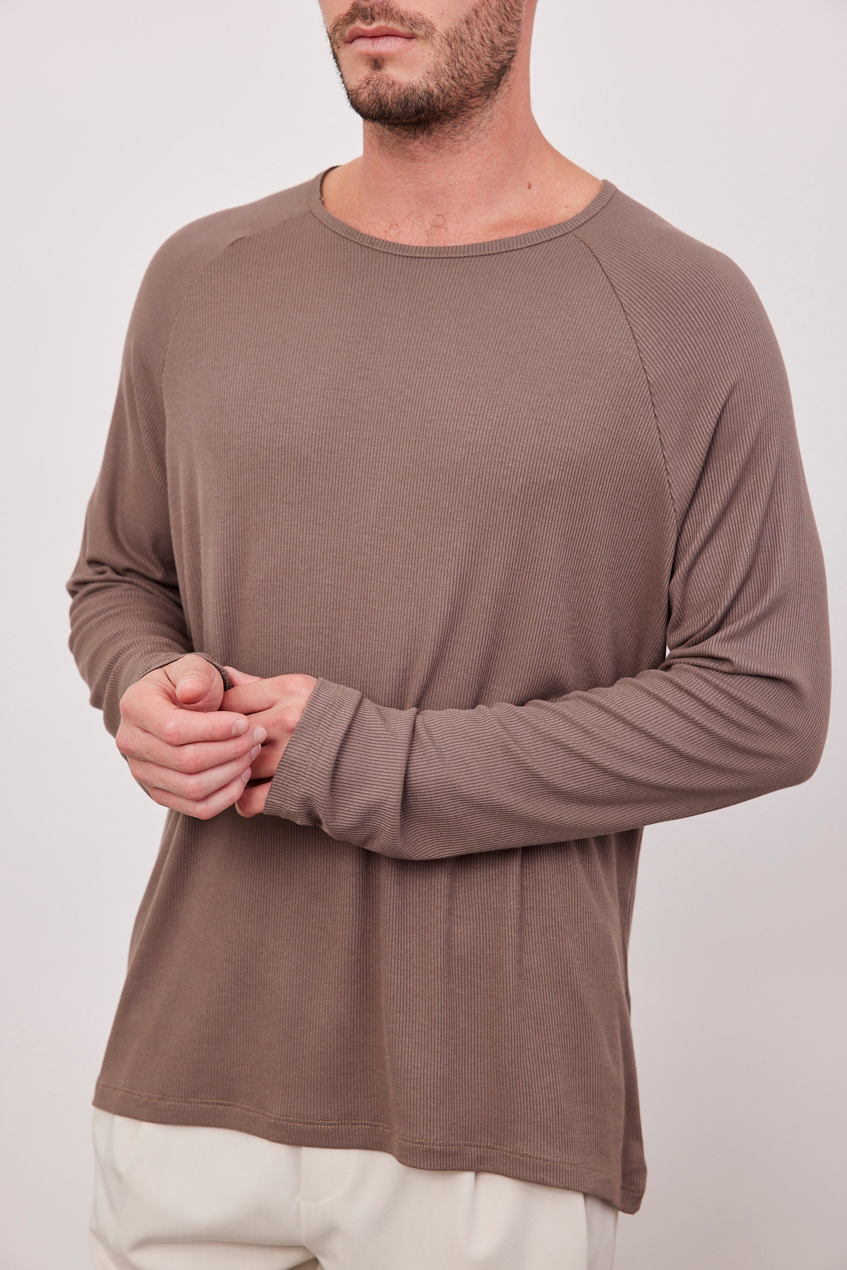 חולצה ארוכה מבד ריב