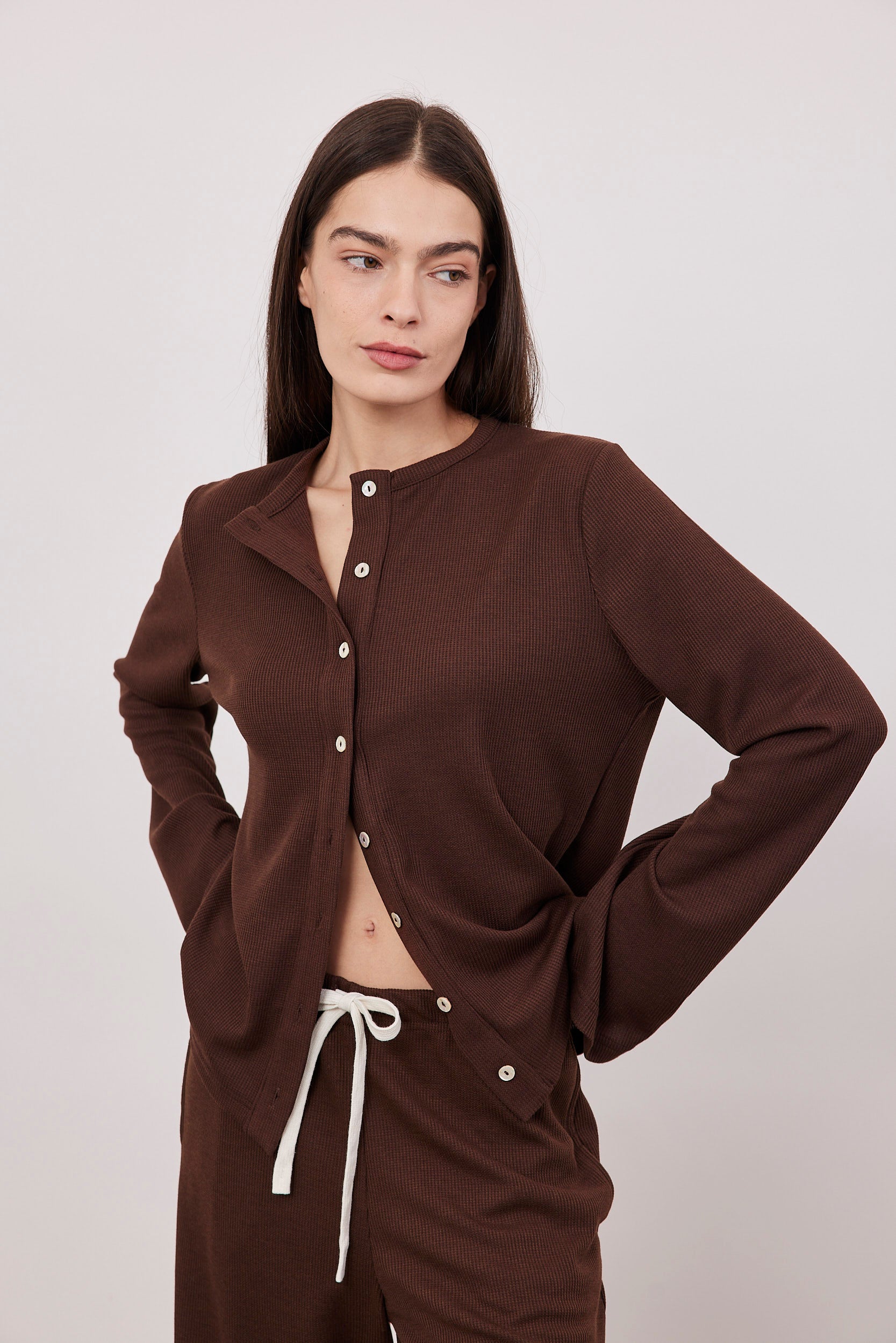 קרדיגן וופל שרוול מתרחב