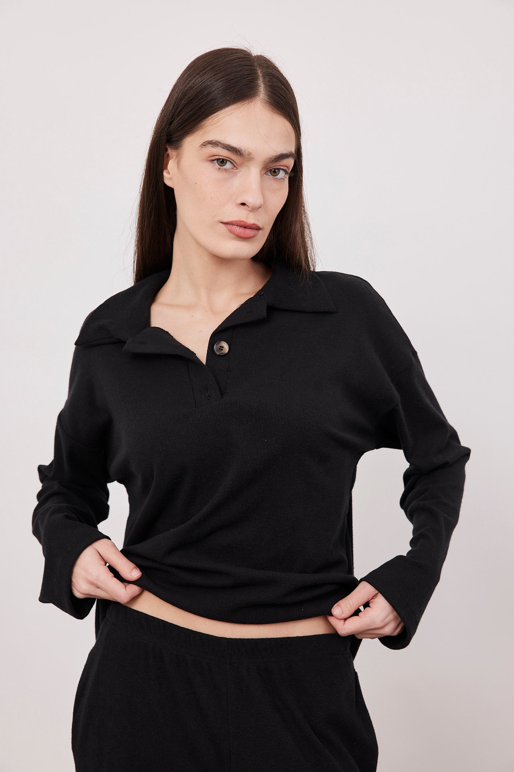 חולצת פולו סריג ריב