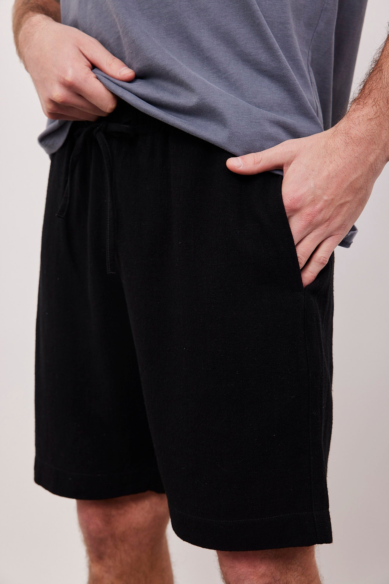 מכנסי ברמודה בשילוב בד פשתן - ITAY BRANDS