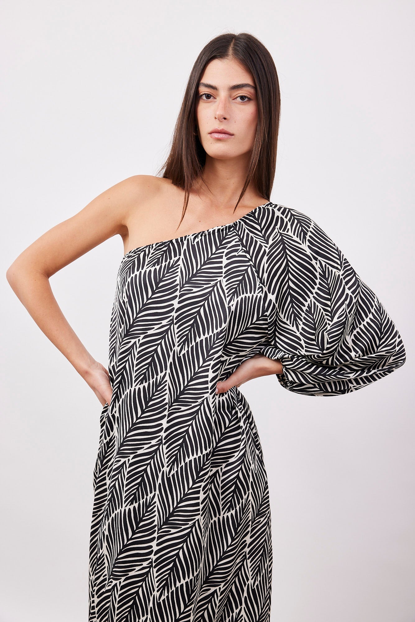 שמלת פרינט כתף אחת - ITAY BRANDS