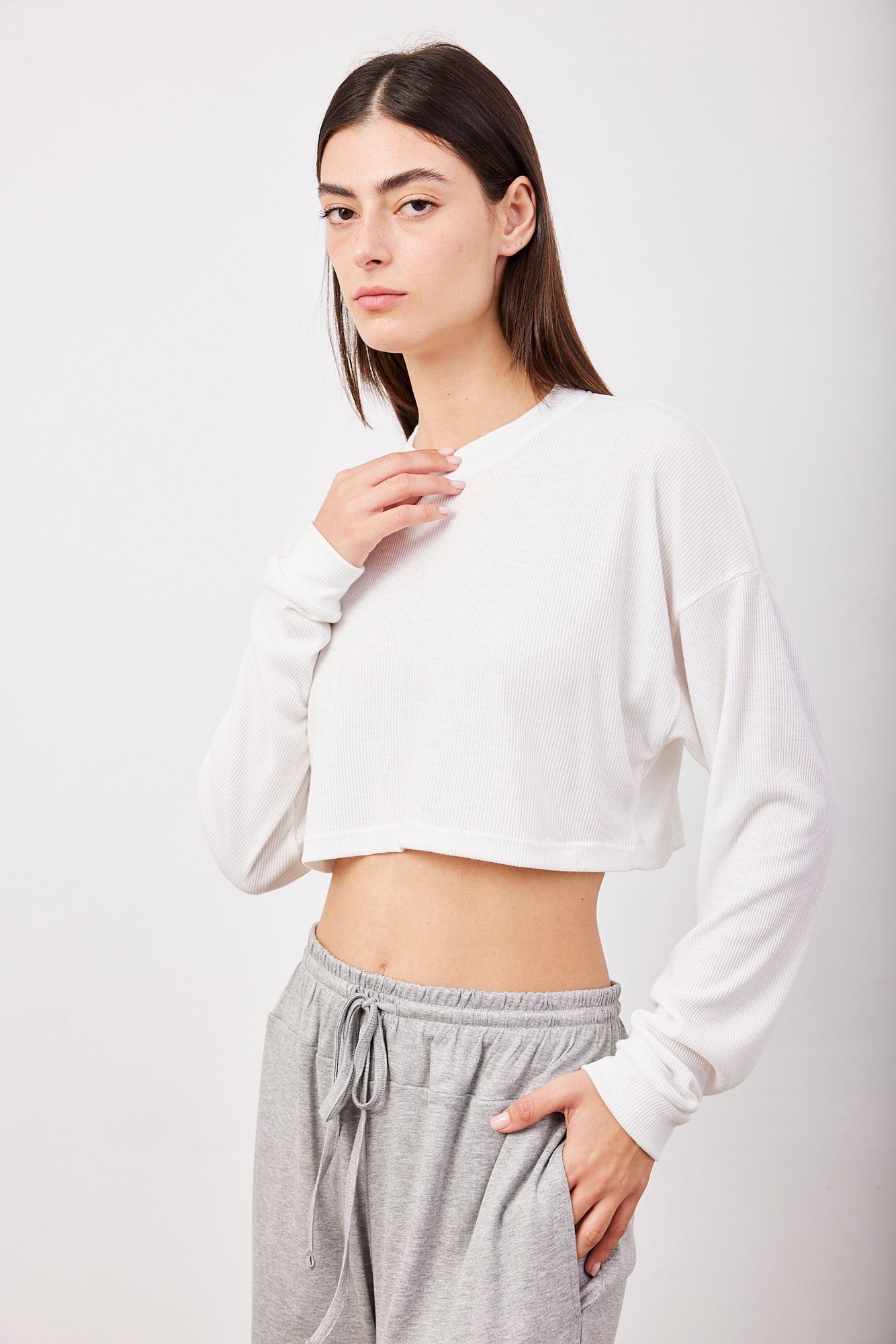 חולצת קרופ ארוכה מבד רך - ITAY BRANDS