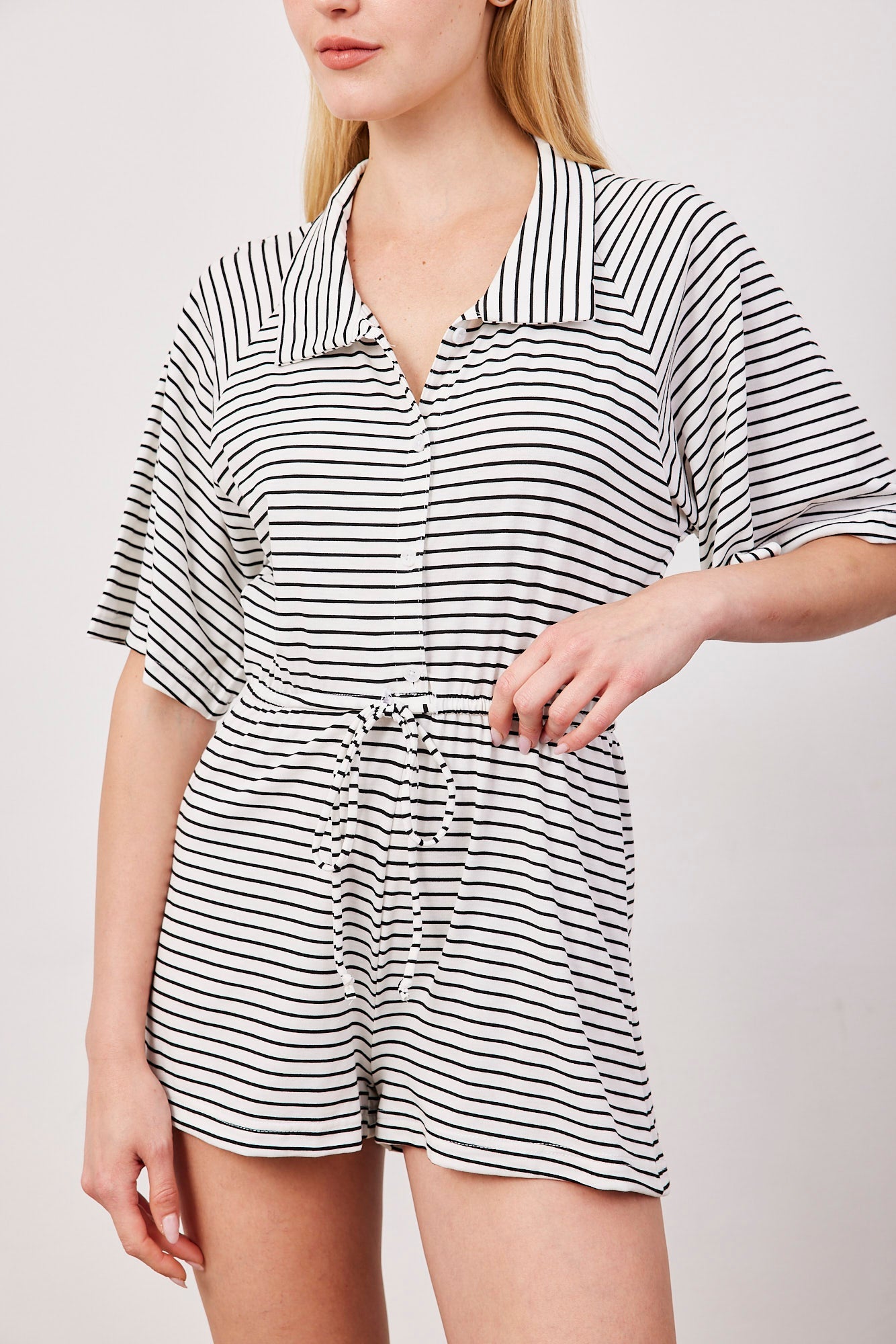 אוברול פסים קצר - ITAY BRANDS