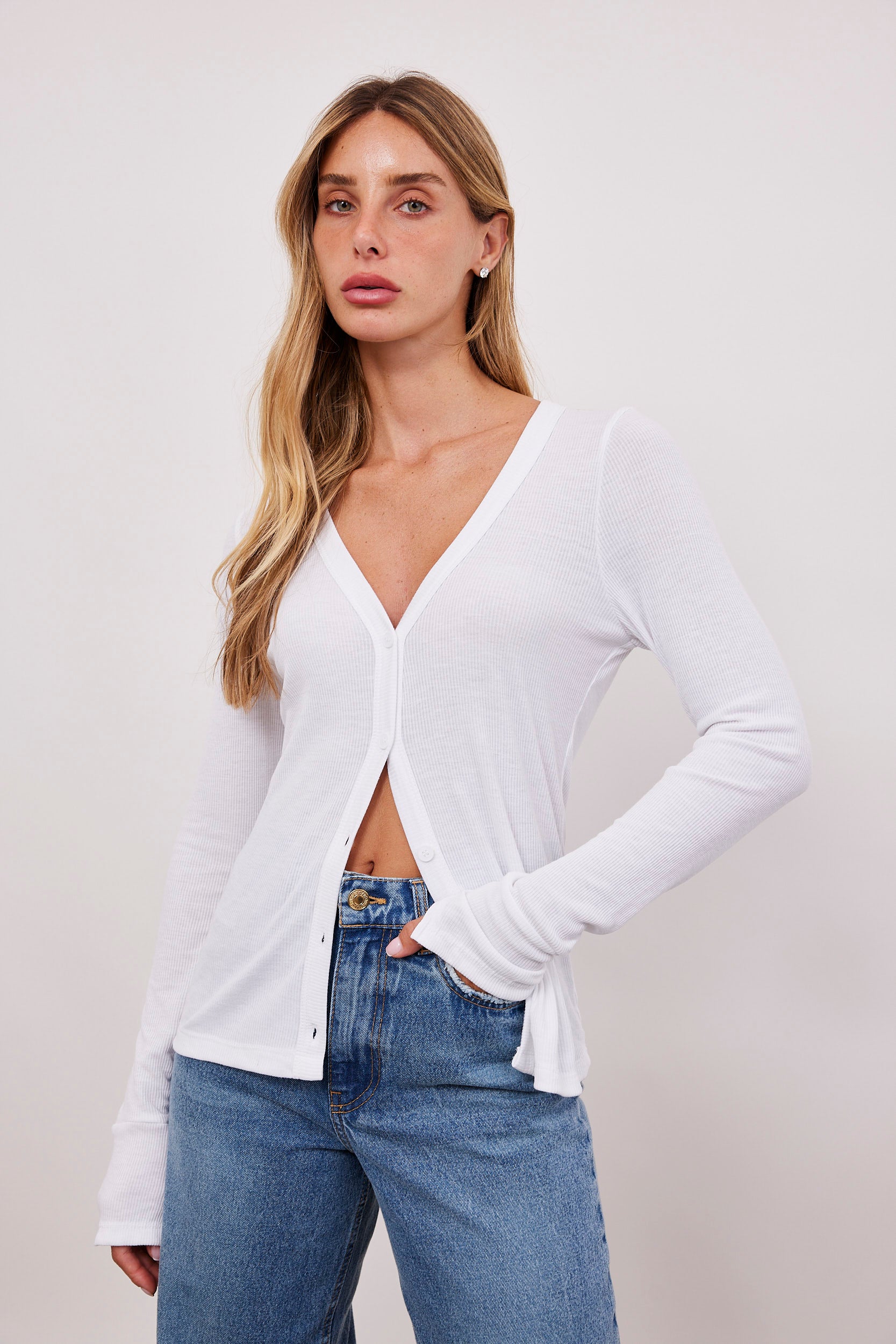 חולצת ריב ארוכה מכופתרת