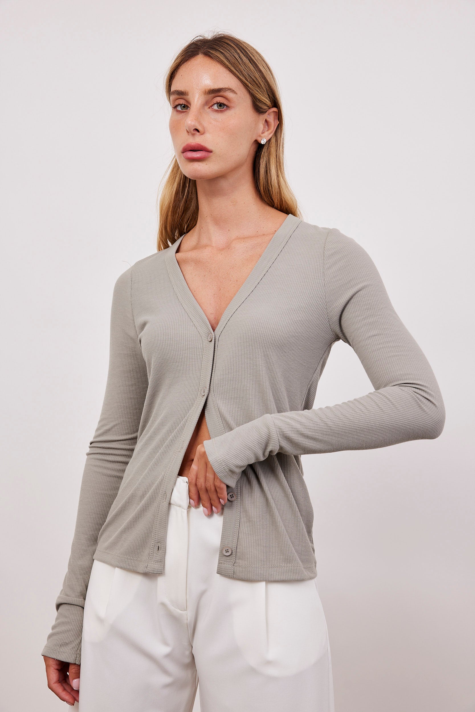 חולצת ריב ארוכה מכופתרת