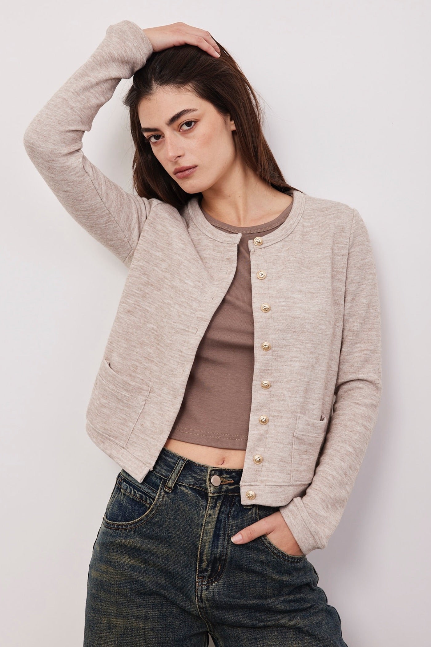קרדיגן בשילוב כפתורים מוזהבים - ITAY BRANDS