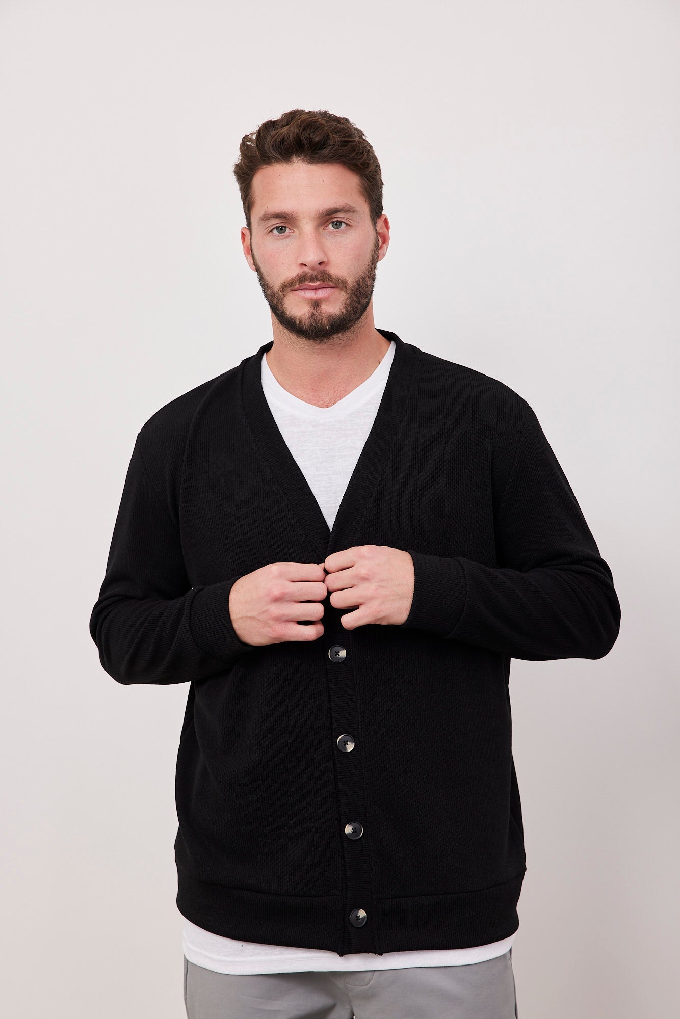 קרדיגן ריב בסגירת כפתורים - ITAY BRANDS