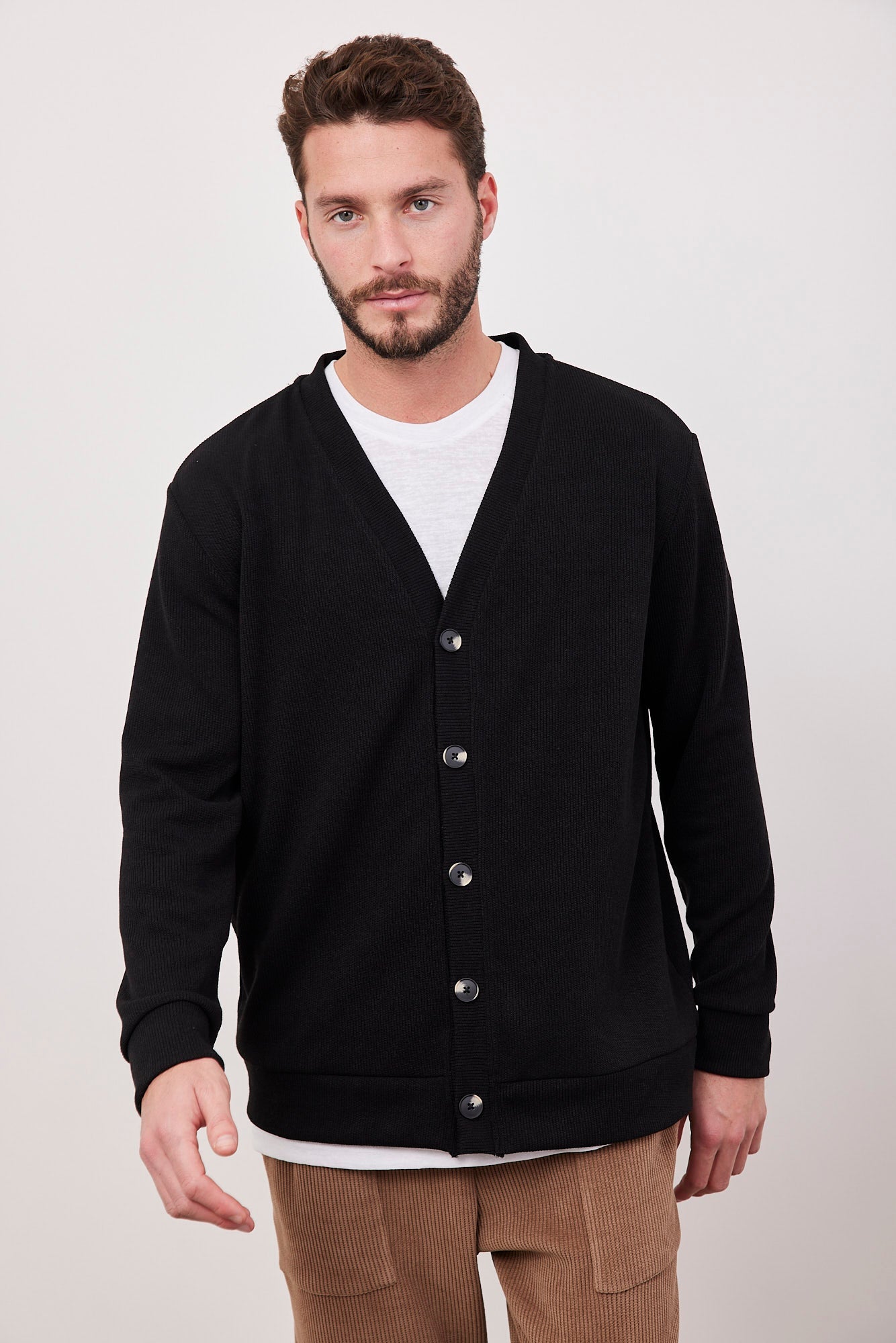 קרדיגן ריב בסגירת כפתורים - ITAY BRANDS