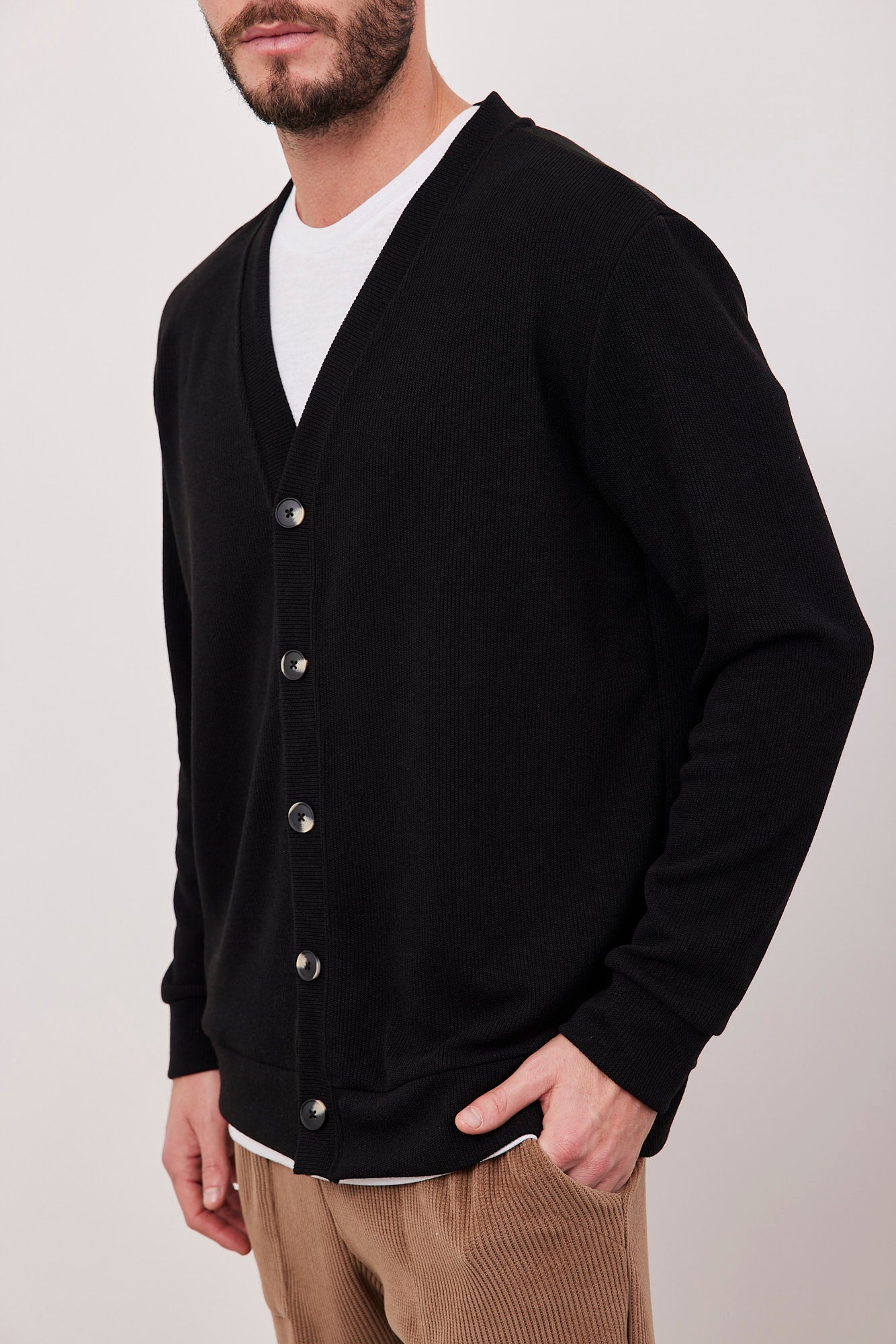 קרדיגן ריב בסגירת כפתורים - ITAY BRANDS