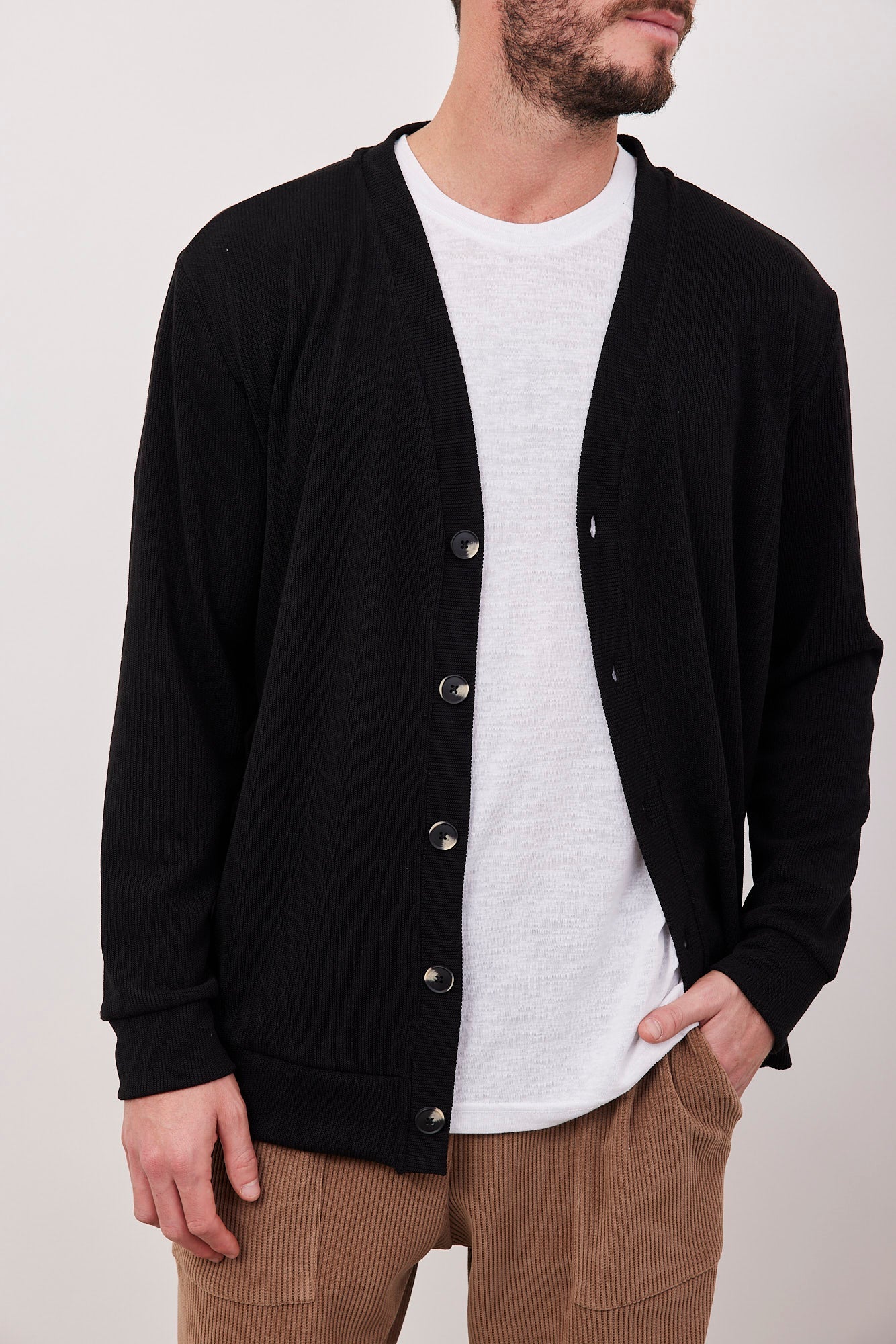 קרדיגן ריב בסגירת כפתורים - ITAY BRANDS