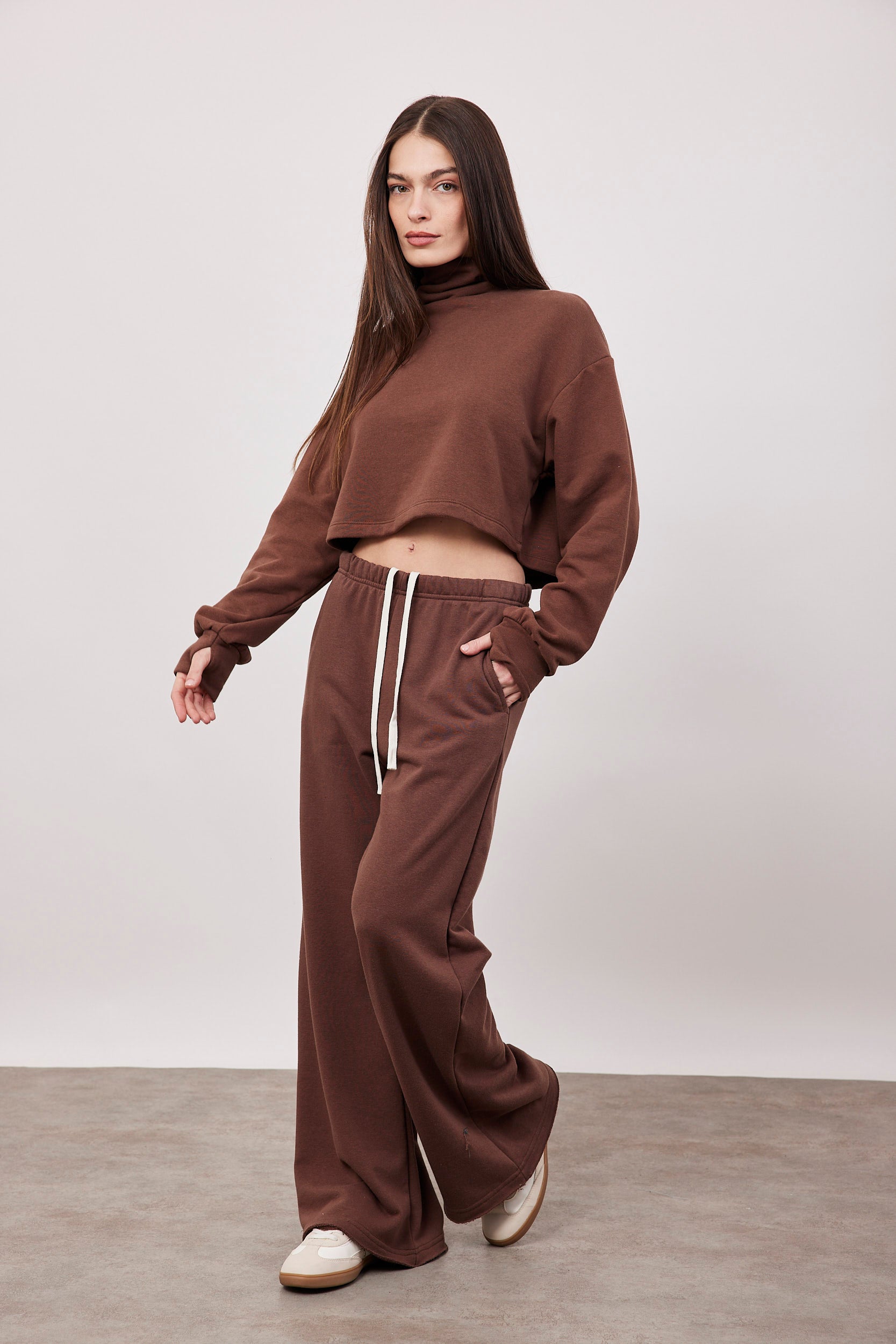 מכנסי פרנץ טרי סיומת גזורה