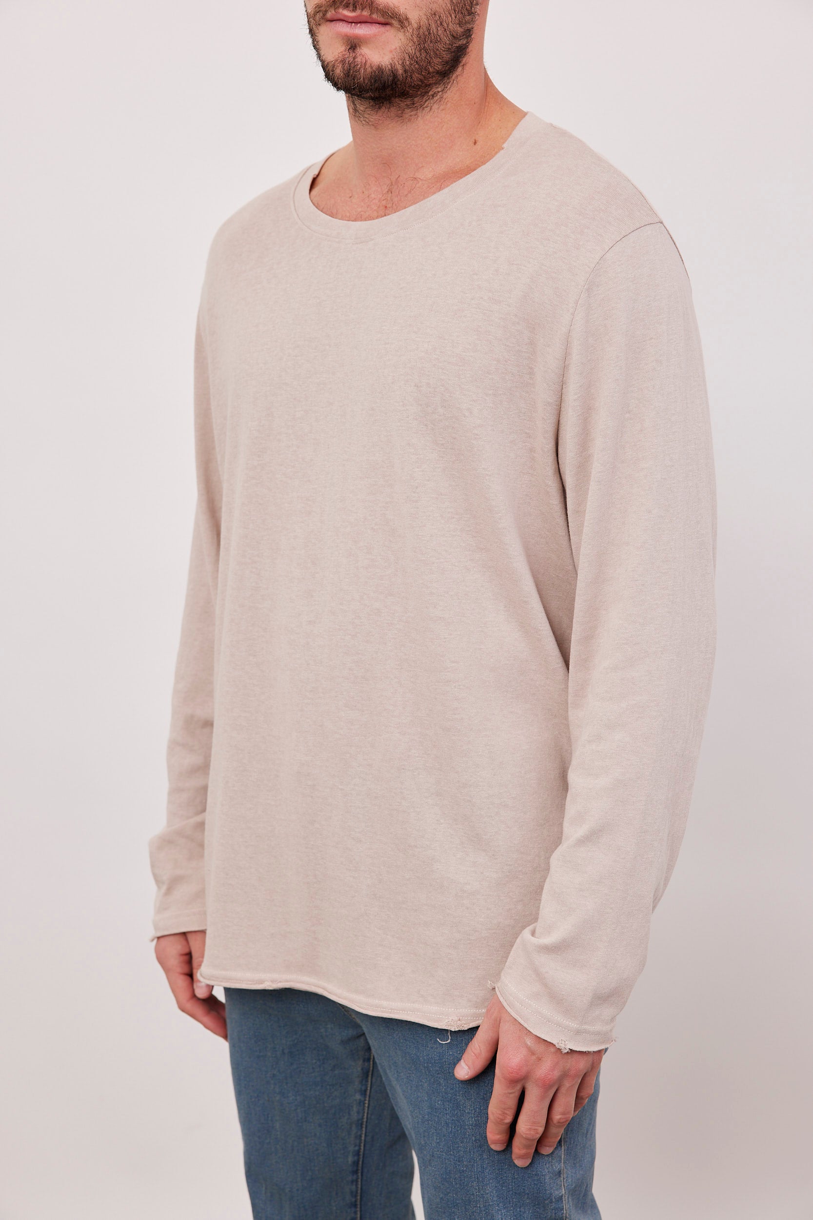 חולצה ארוכה סיומת ווש