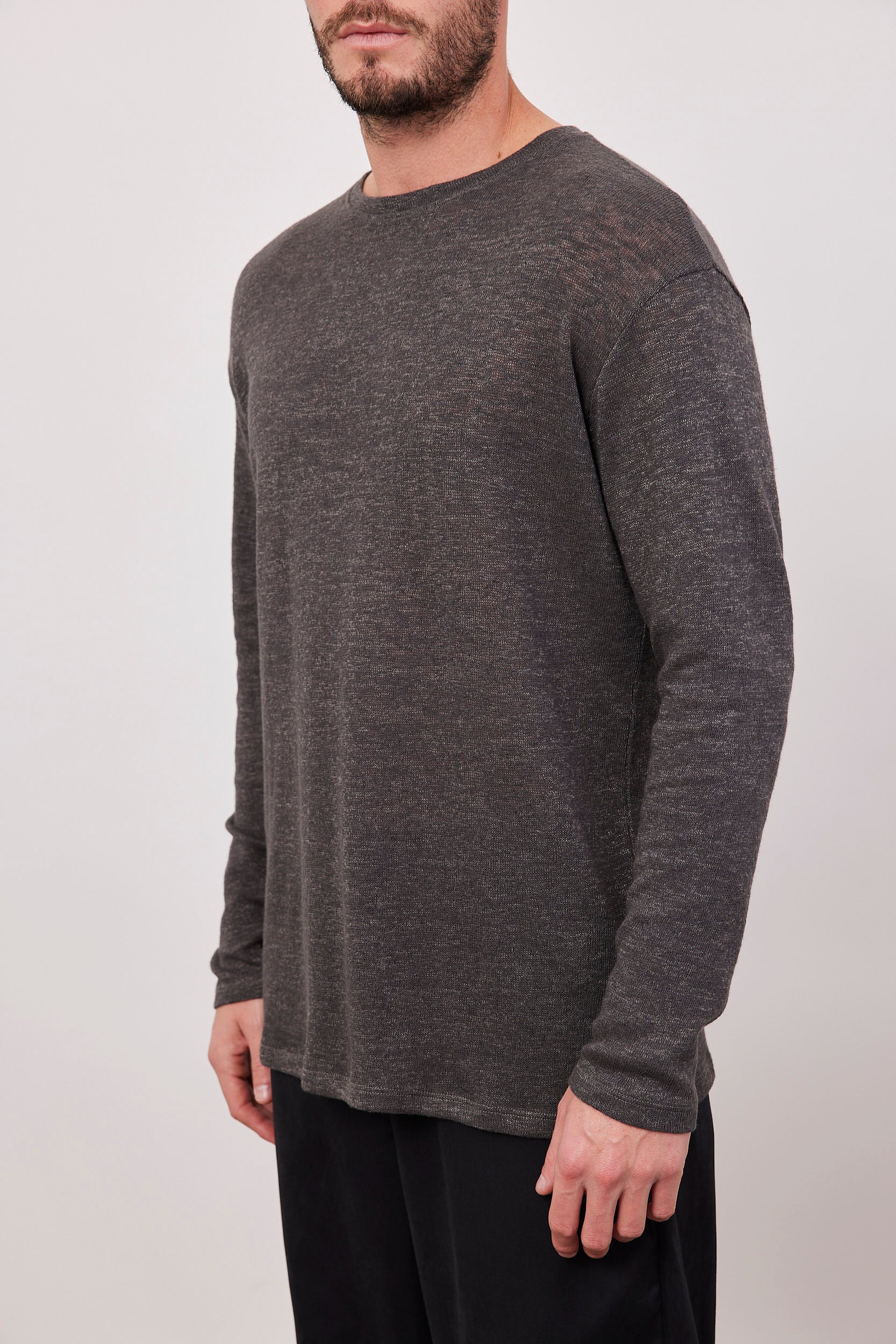 חולצה ארוכה בטקסטורה מפתח עגול