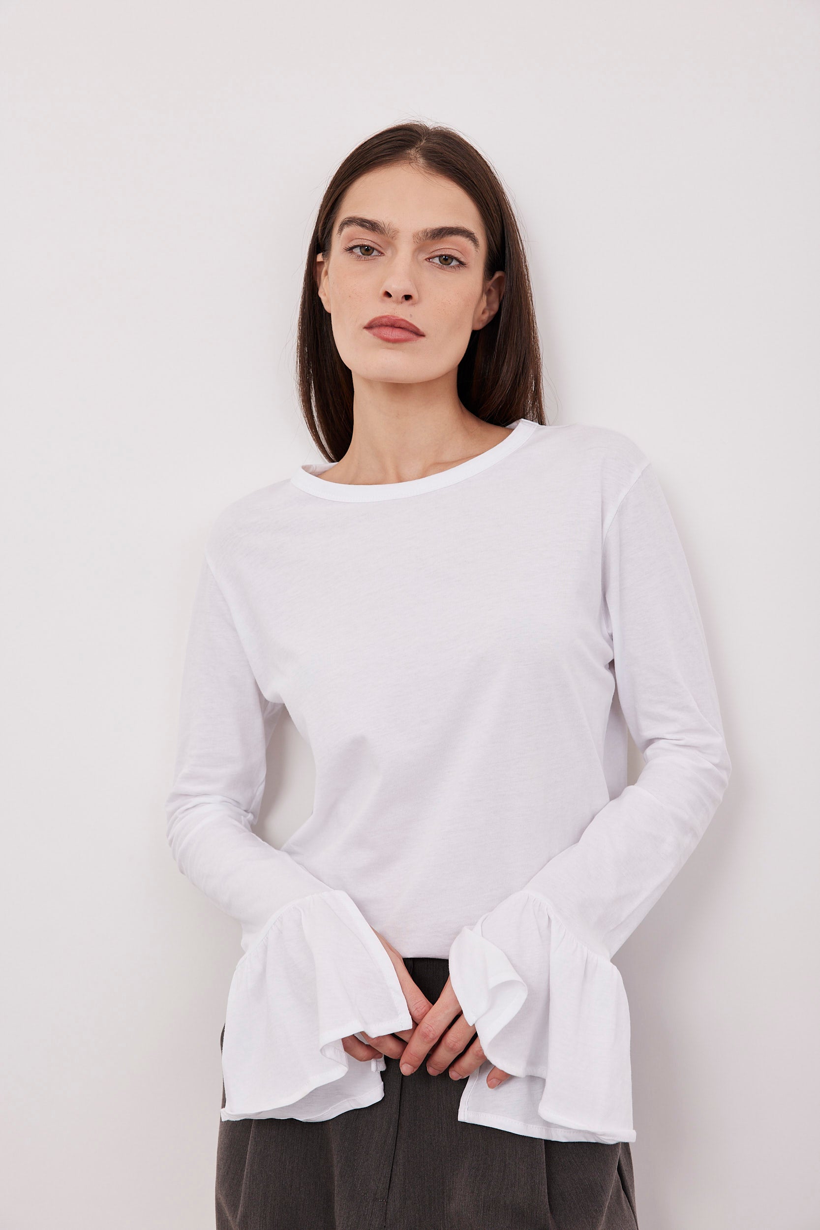 חולצה ארוכה עם שרוולי וולן