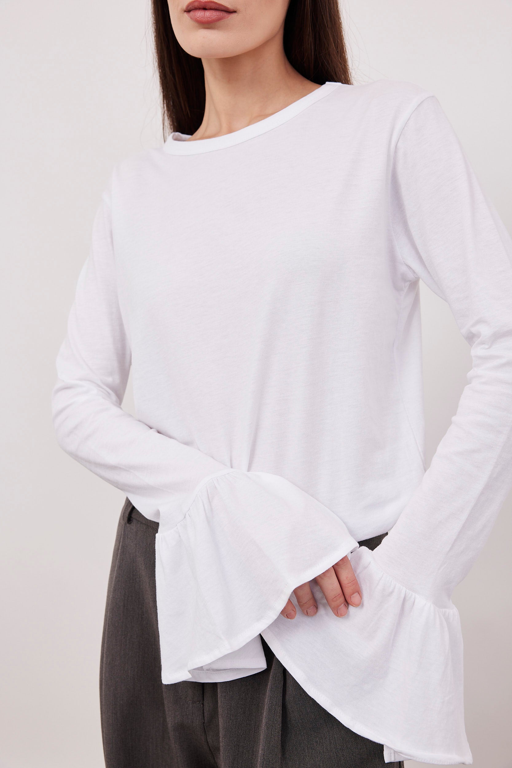 חולצה ארוכה עם שרוולי וולן