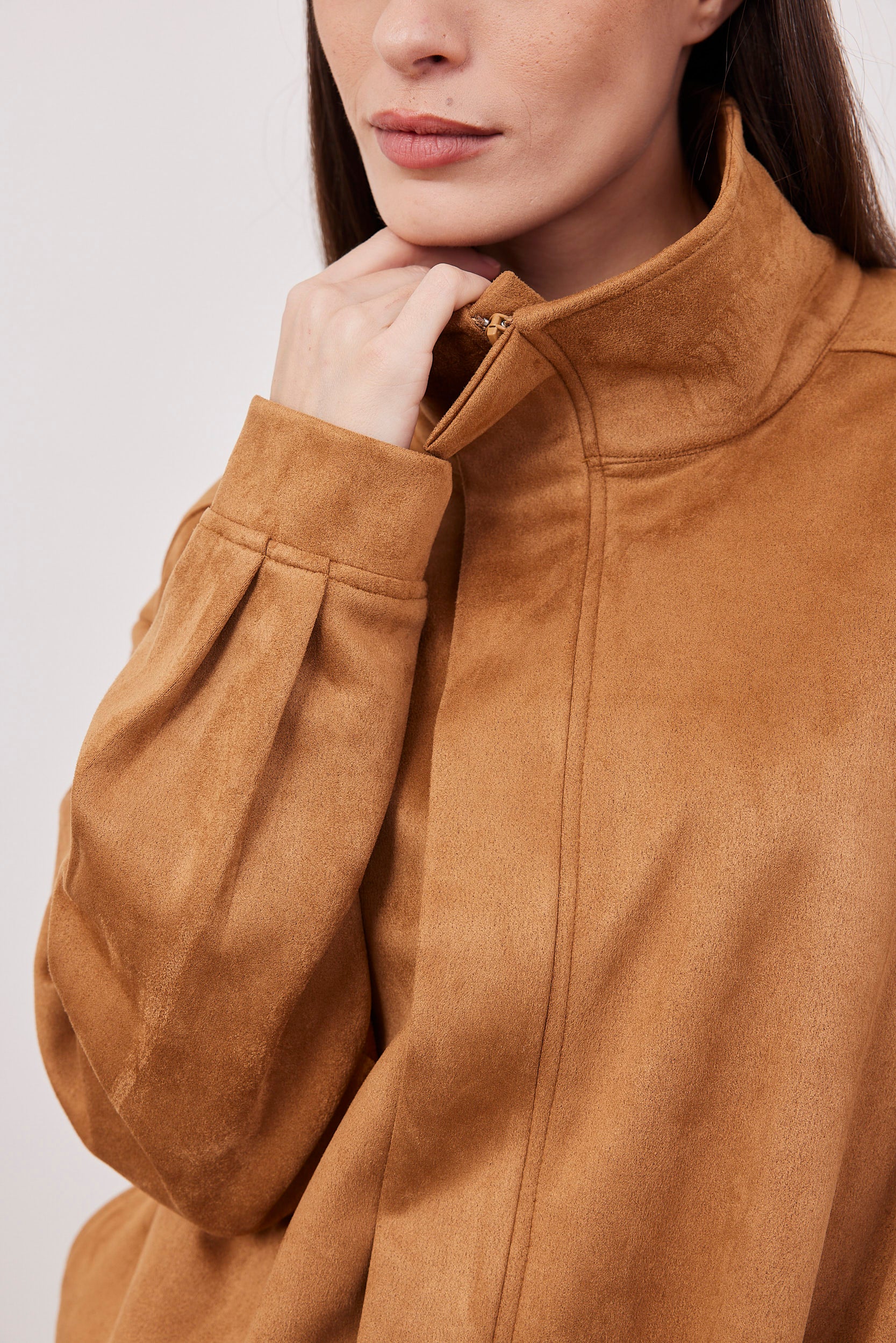 גקט מבד זמש עם רוכסן