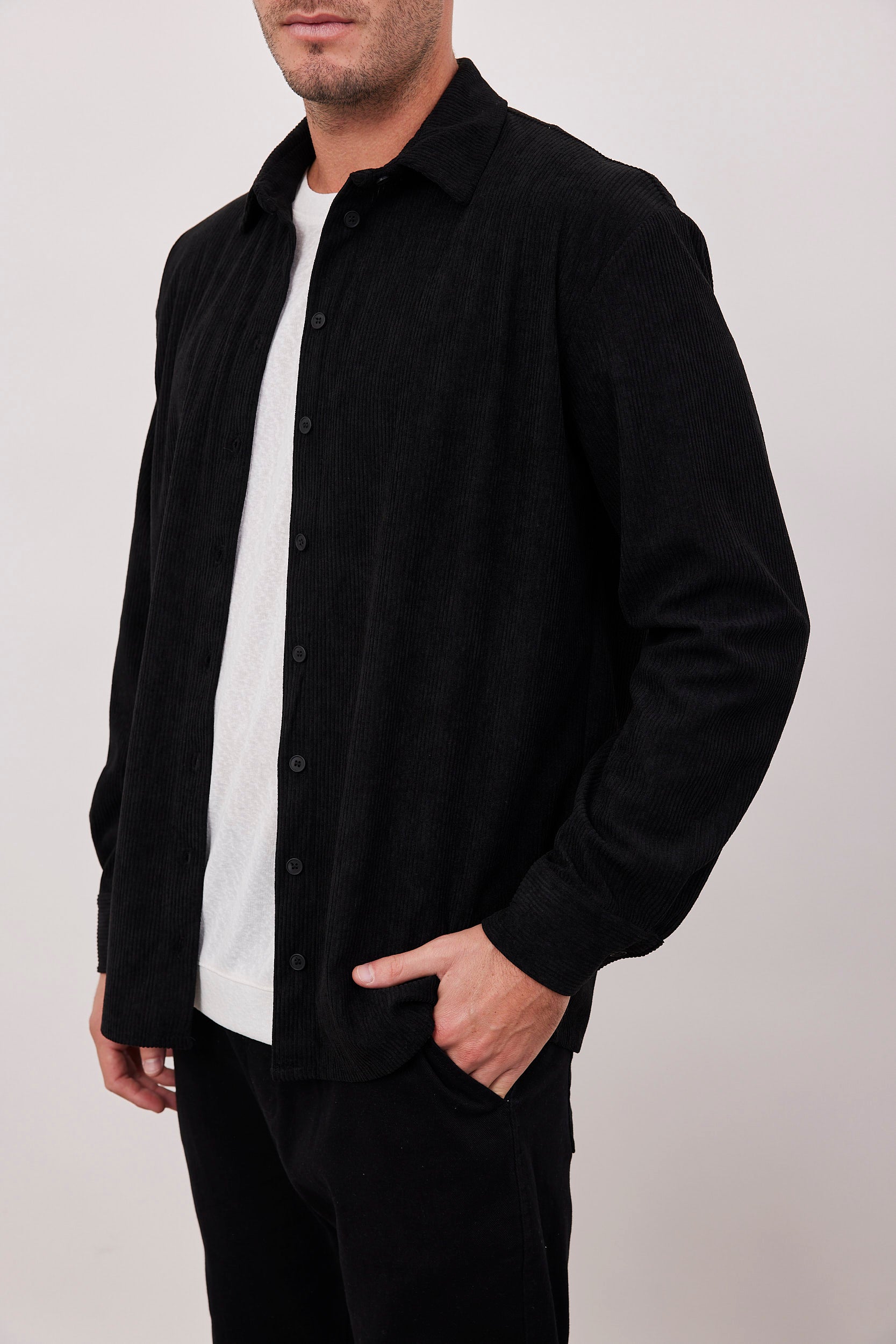 חולצת קורדרוי בשילוב כפתורים