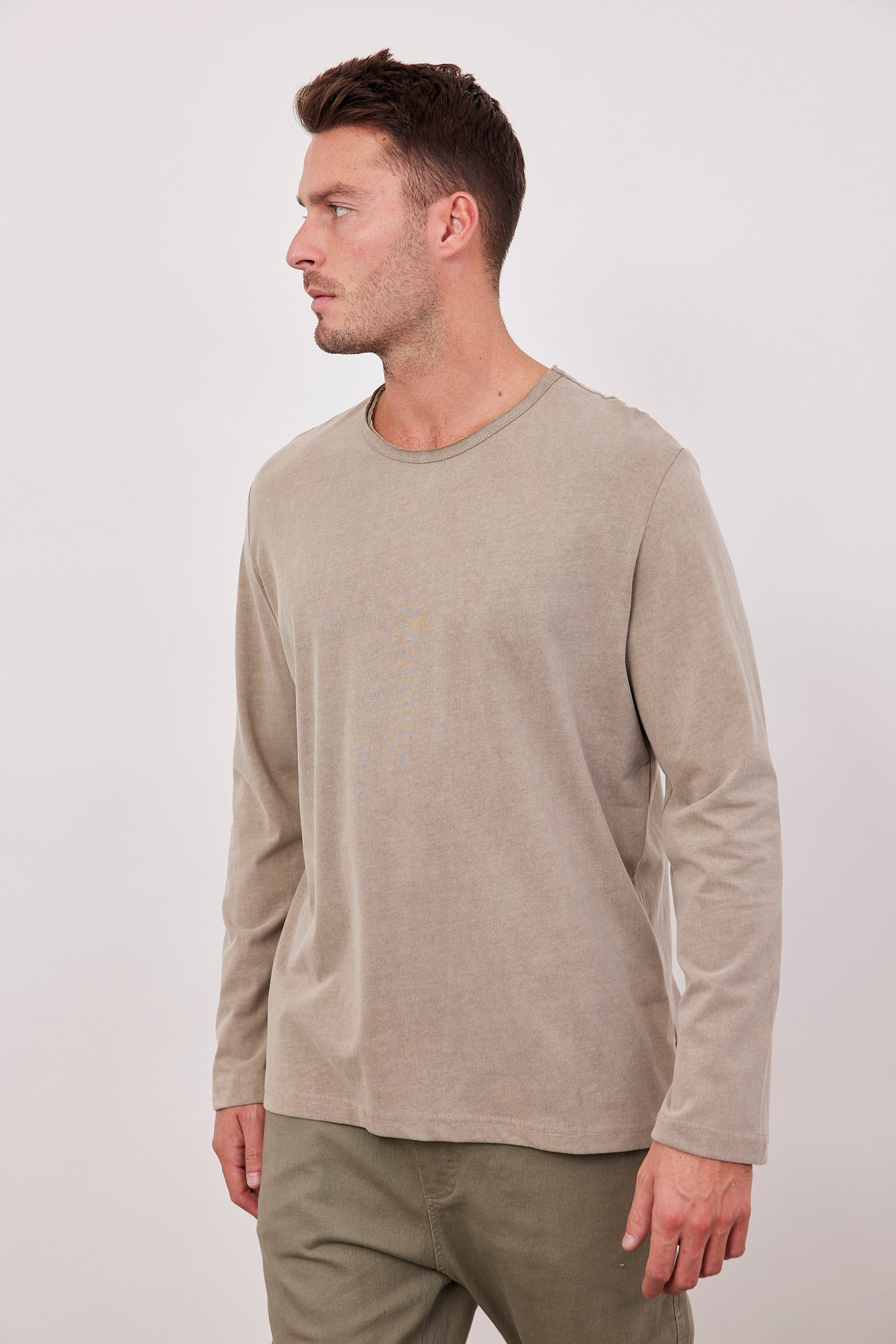 חולצת כותנה ארוכה ווש