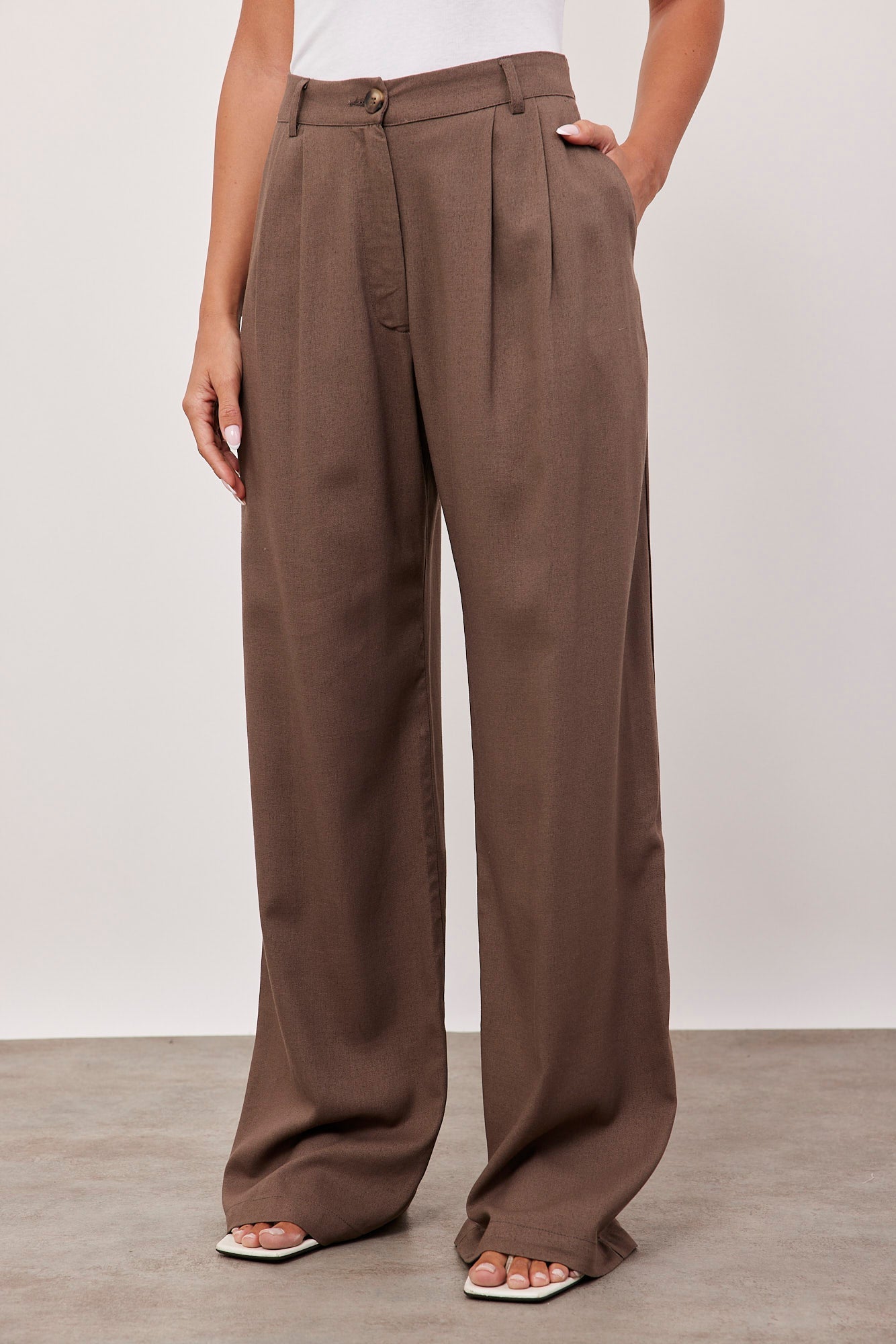 מכנסיים ארוכים מחויטים בשילוב פשתן - ITAY BRANDS