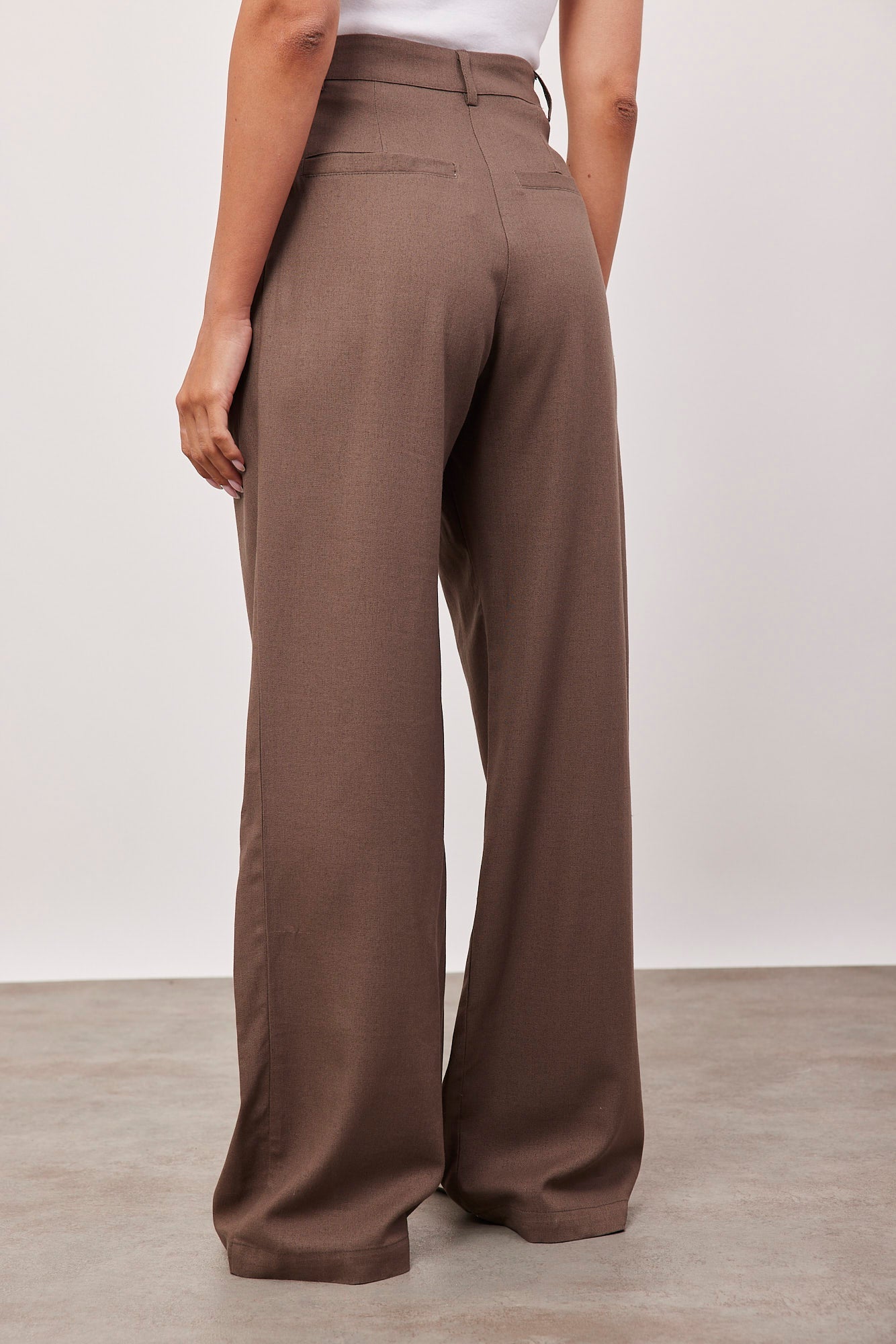 מכנסיים ארוכים מחויטים בשילוב פשתן - ITAY BRANDS