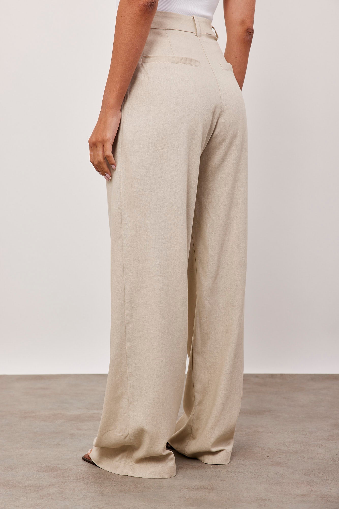 מכנסיים ארוכים מחויטים בשילוב פשתן - ITAY BRANDS