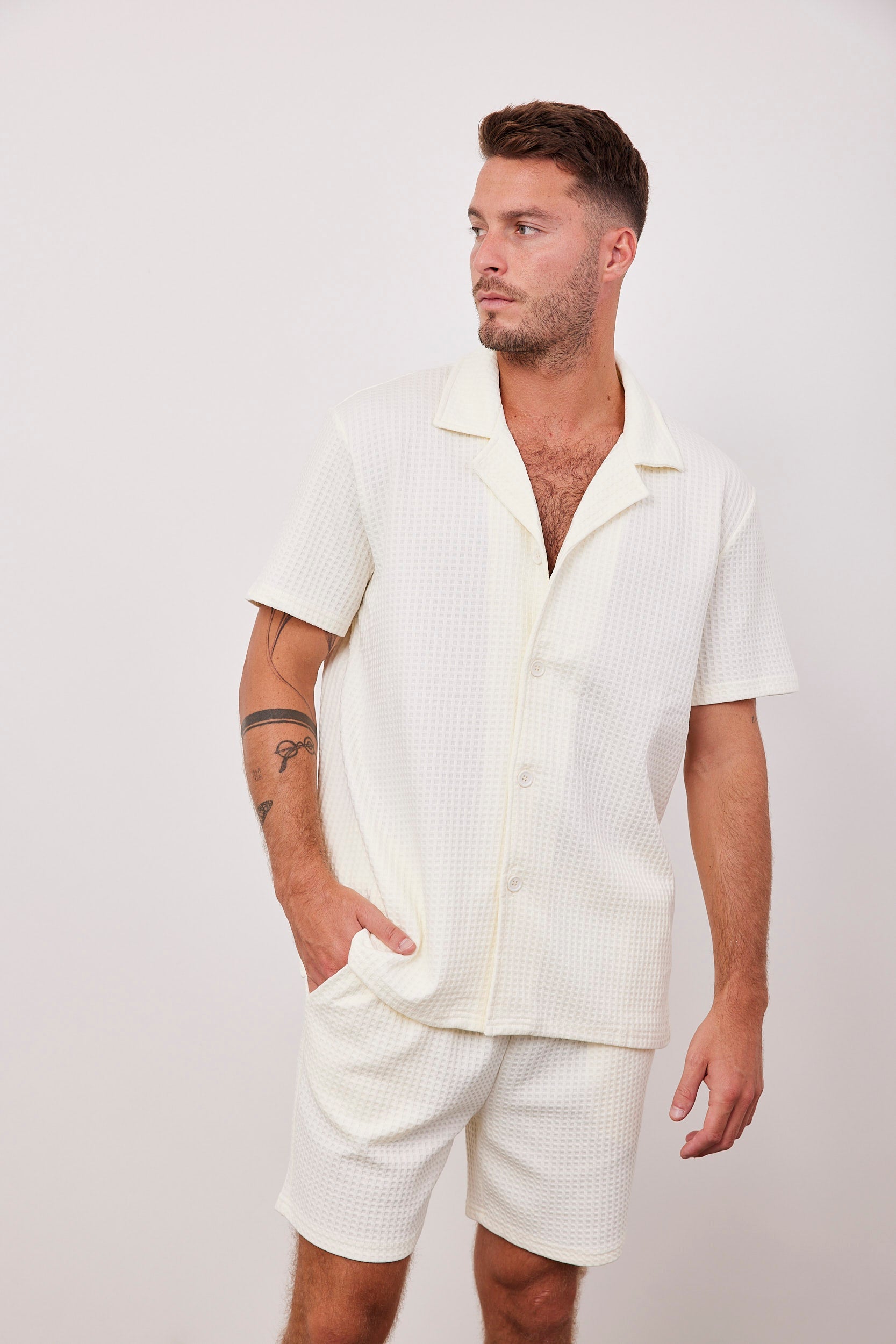 חולצה מכופתרת מבד וופל - ITAY BRANDS