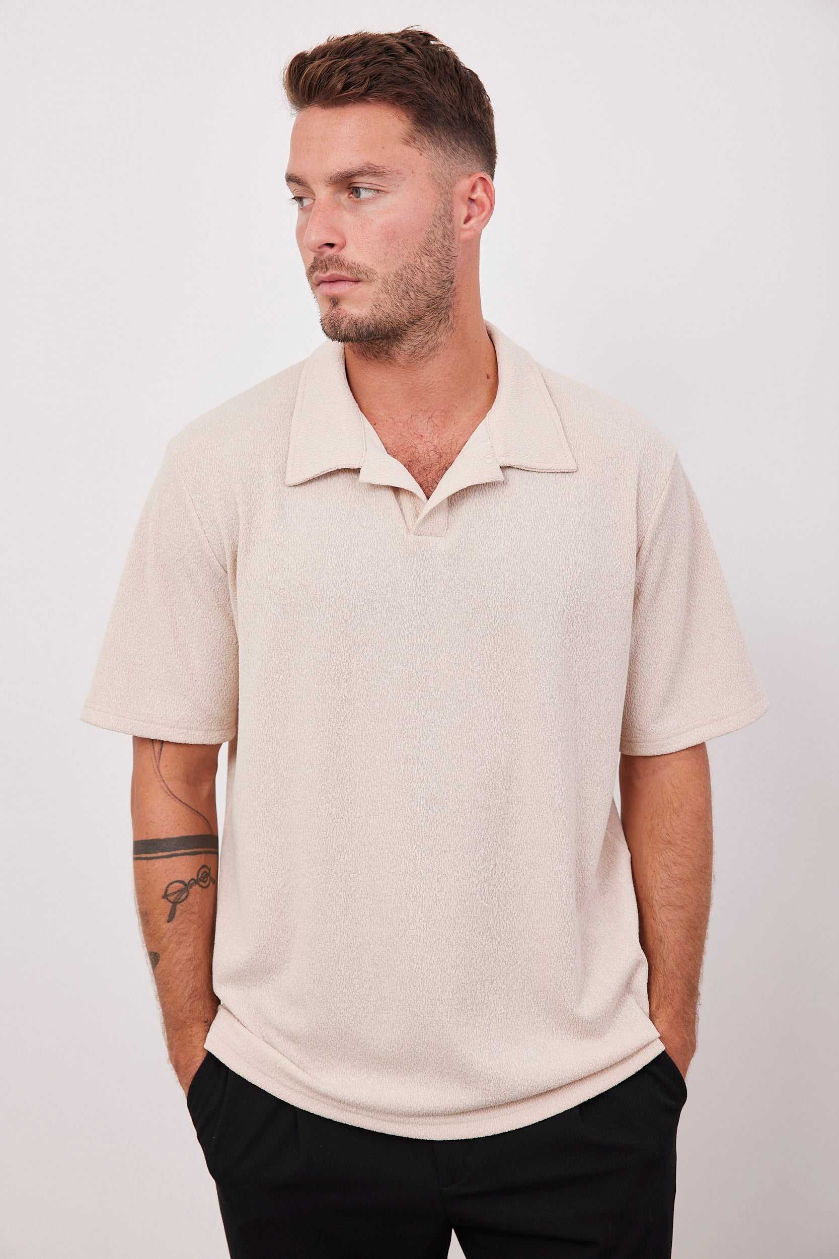 טי-שרט צווארון פולו מבד מגבת - ITAY BRANDS