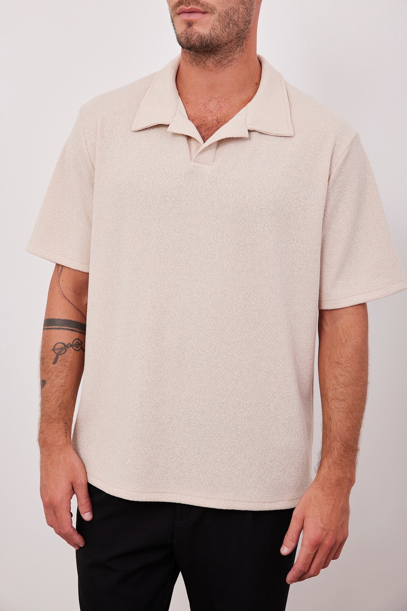 טי-שרט צווארון פולו מבד מגבת - ITAY BRANDS