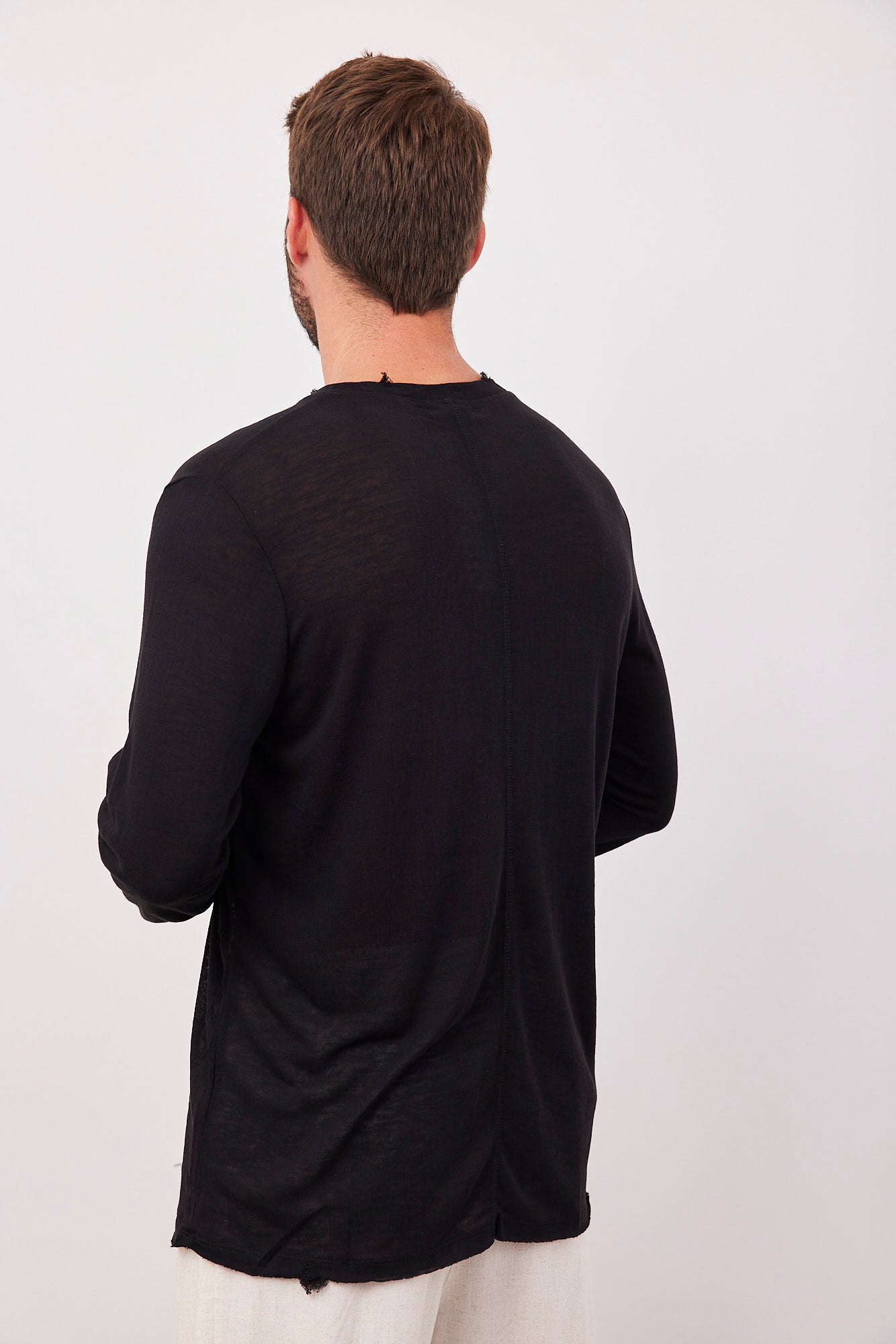 חולצת קרעים ארוכה במראה פשתן - ITAY BRANDS