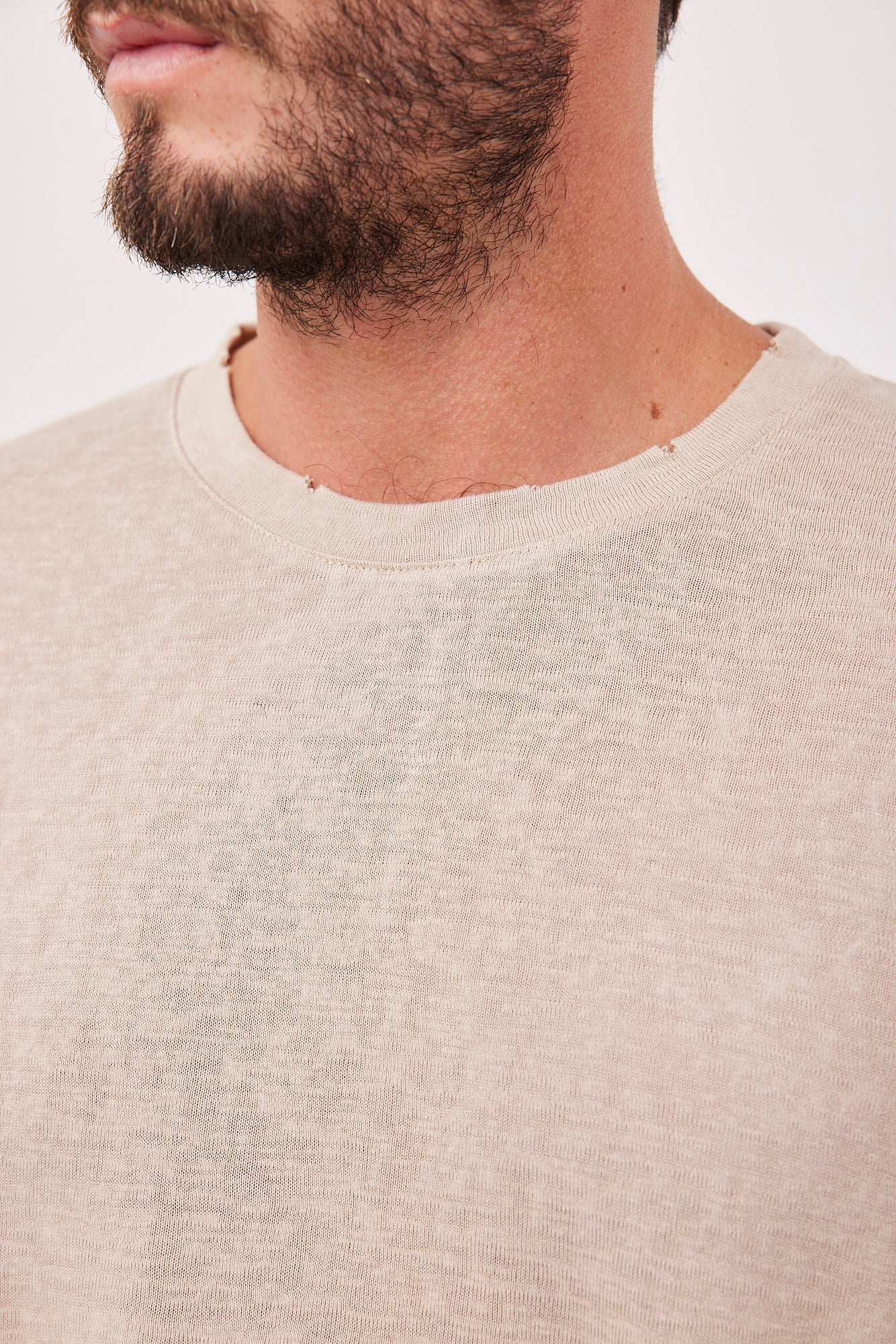 חולצת קרעים ארוכה במראה פשתן - ITAY BRANDS