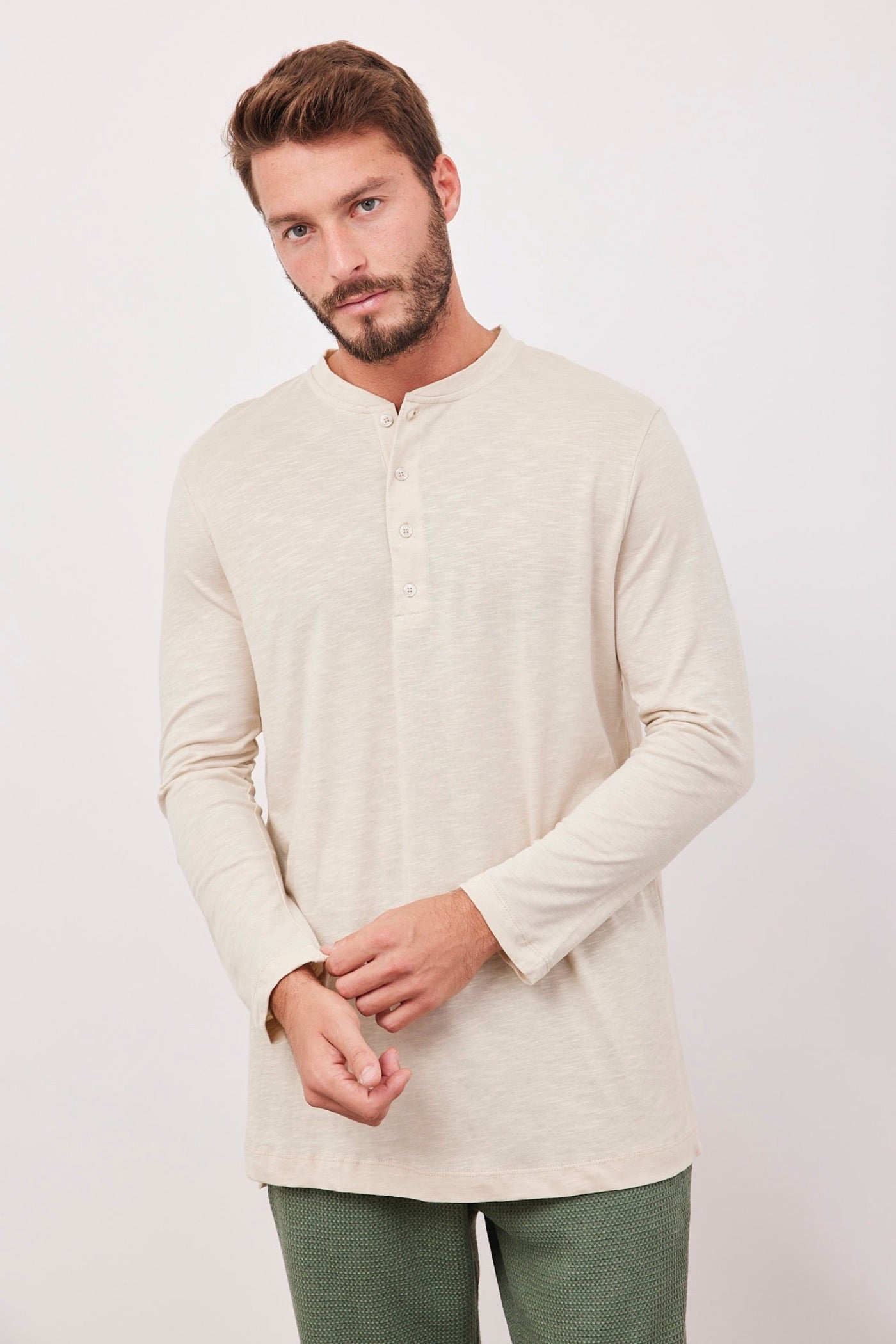 חולצת מלאנז׳ בשילוב כפתורים - ITAY BRANDS