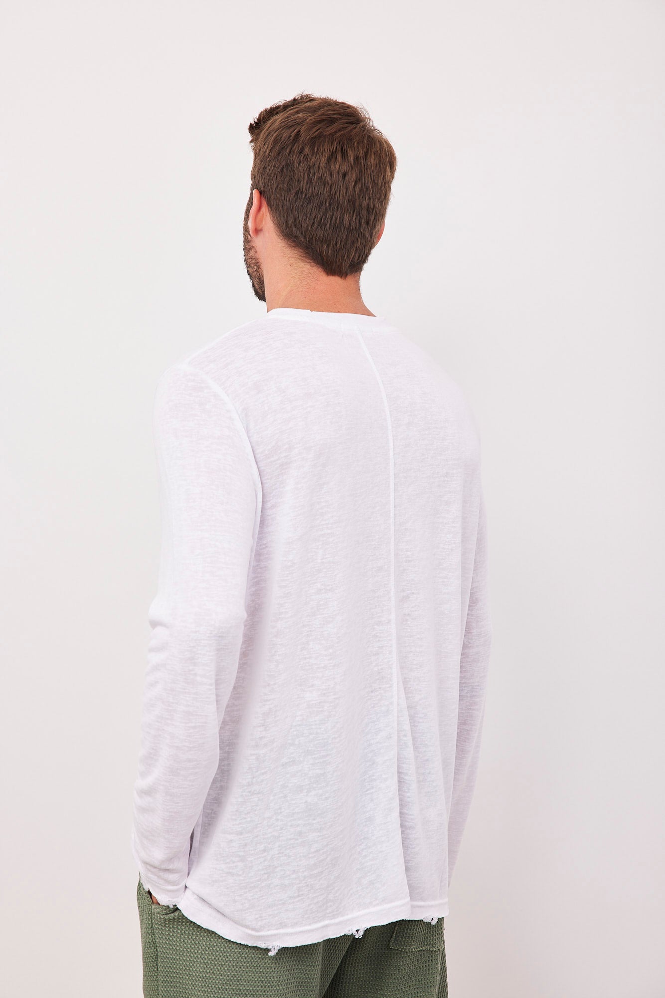 חולצת קרעים ארוכה במראה פשתן - ITAY BRANDS