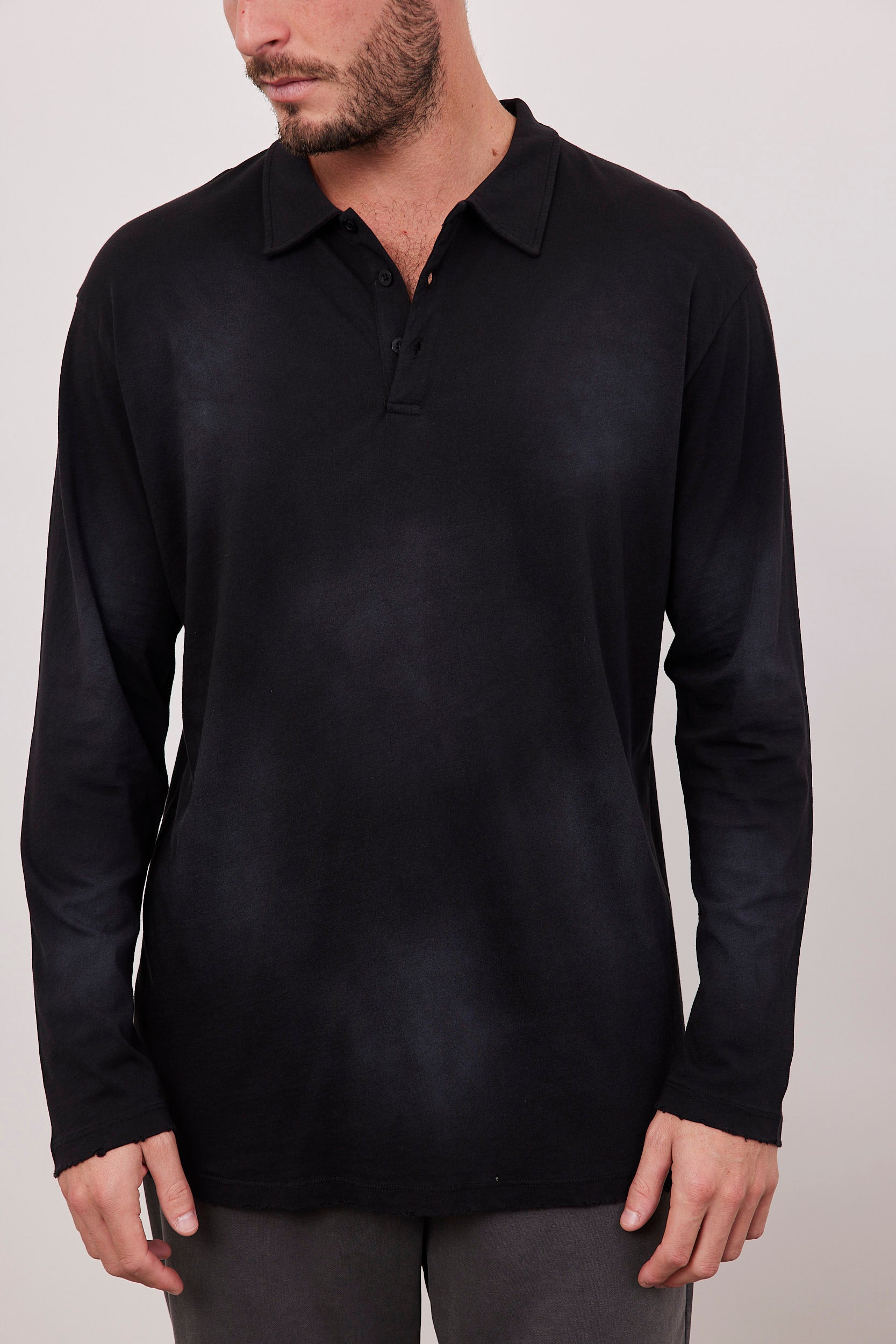 חולצת ווש ארוכה עם צווארון