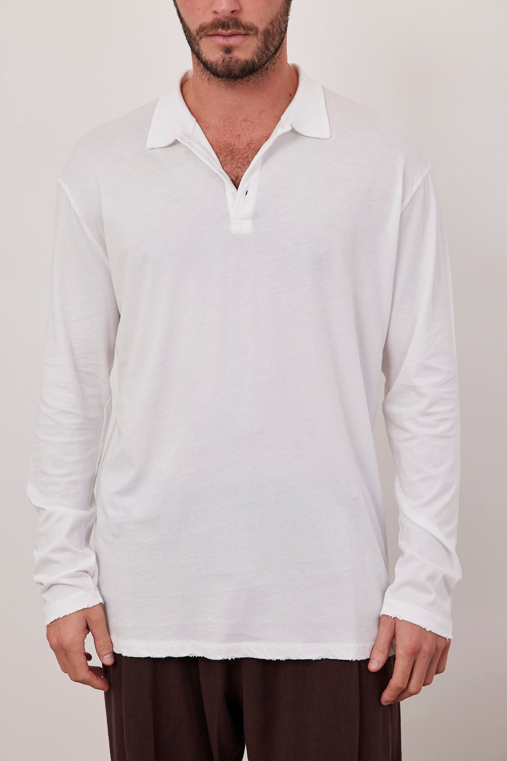 חולצת ווש ארוכה עם צווארון