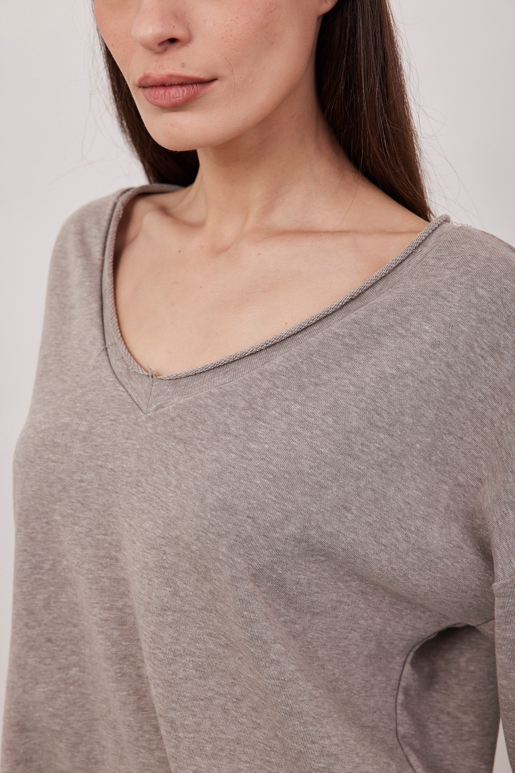 סווטשירט פרנץ טרי בסיומת גזורה