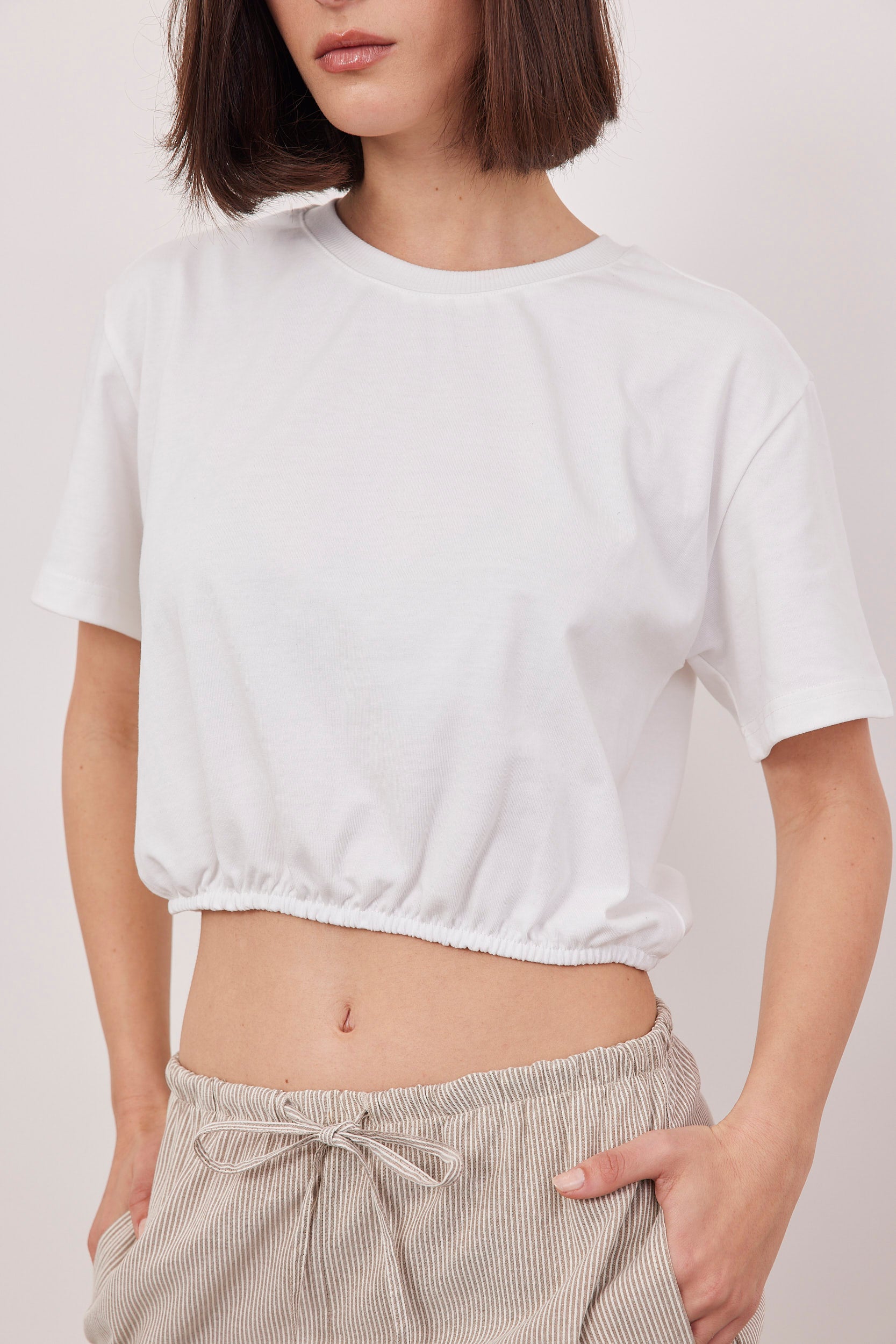 חולצת קרופ בלון