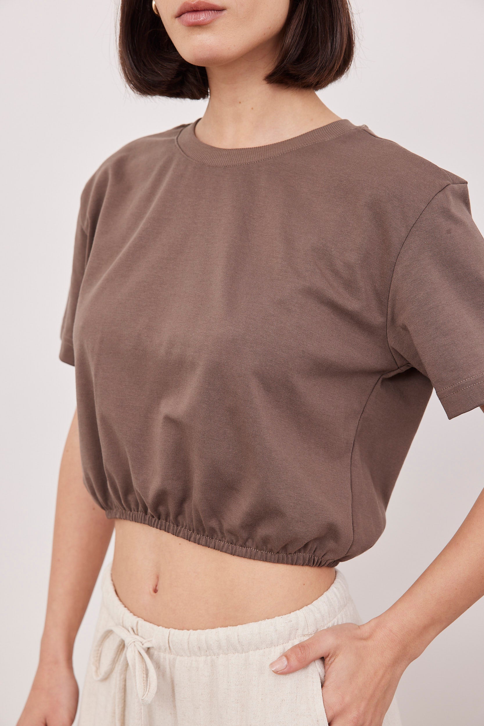 חולצת קרופ בלון