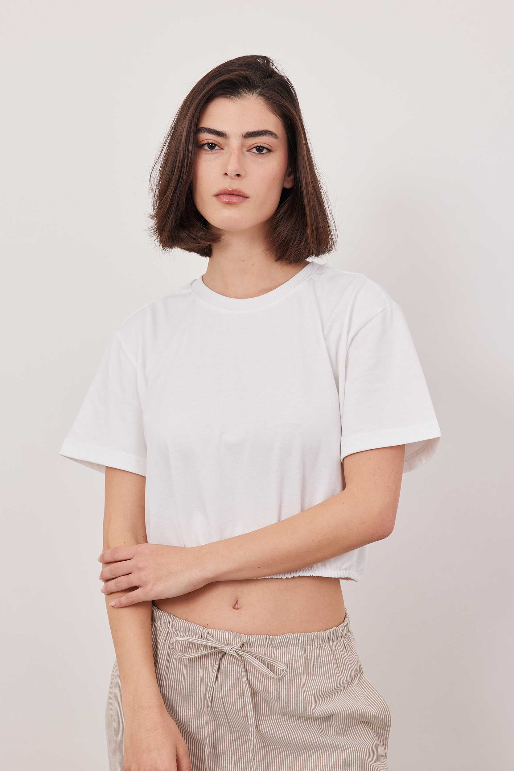 חולצת קרופ בלון