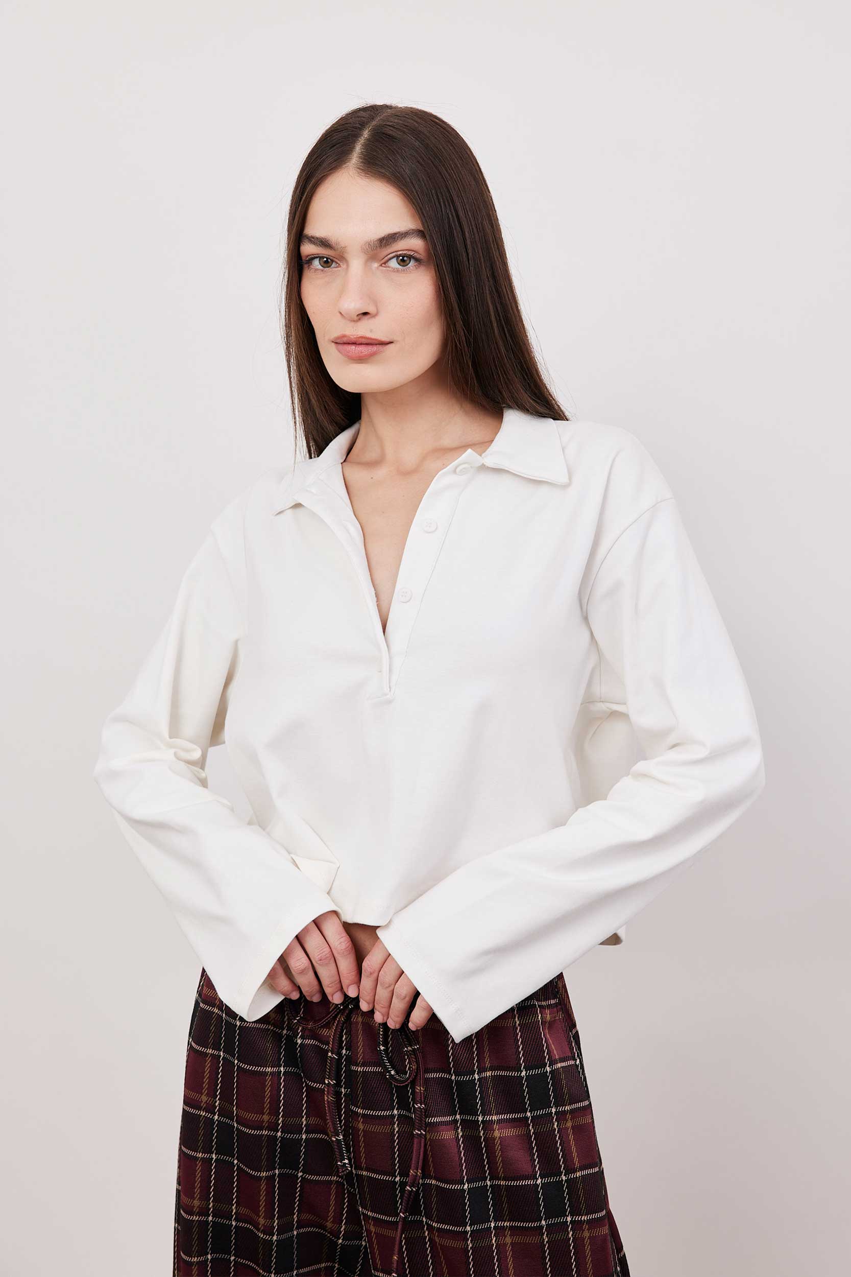 חולצת צווארון פולו קרופ