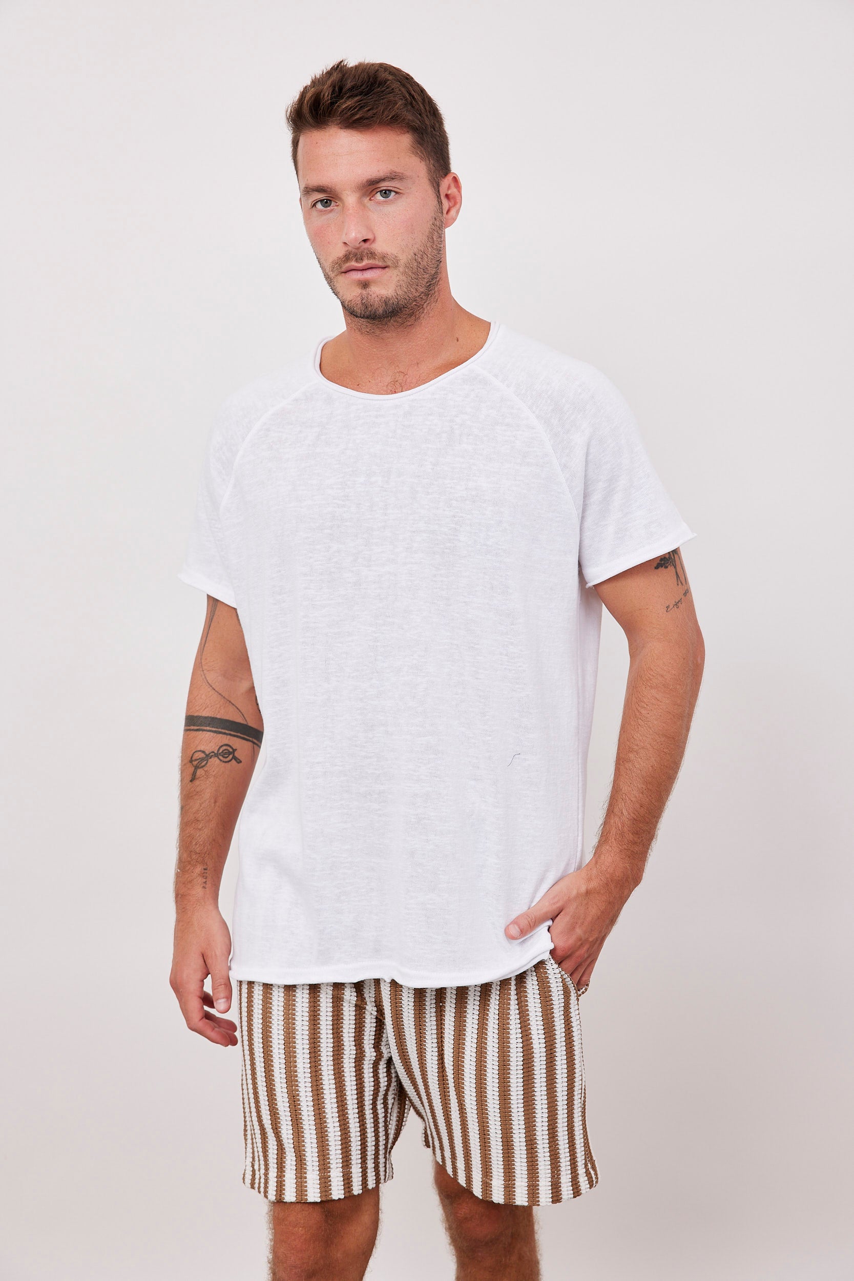 מכנסי קרושה הדפס פסים