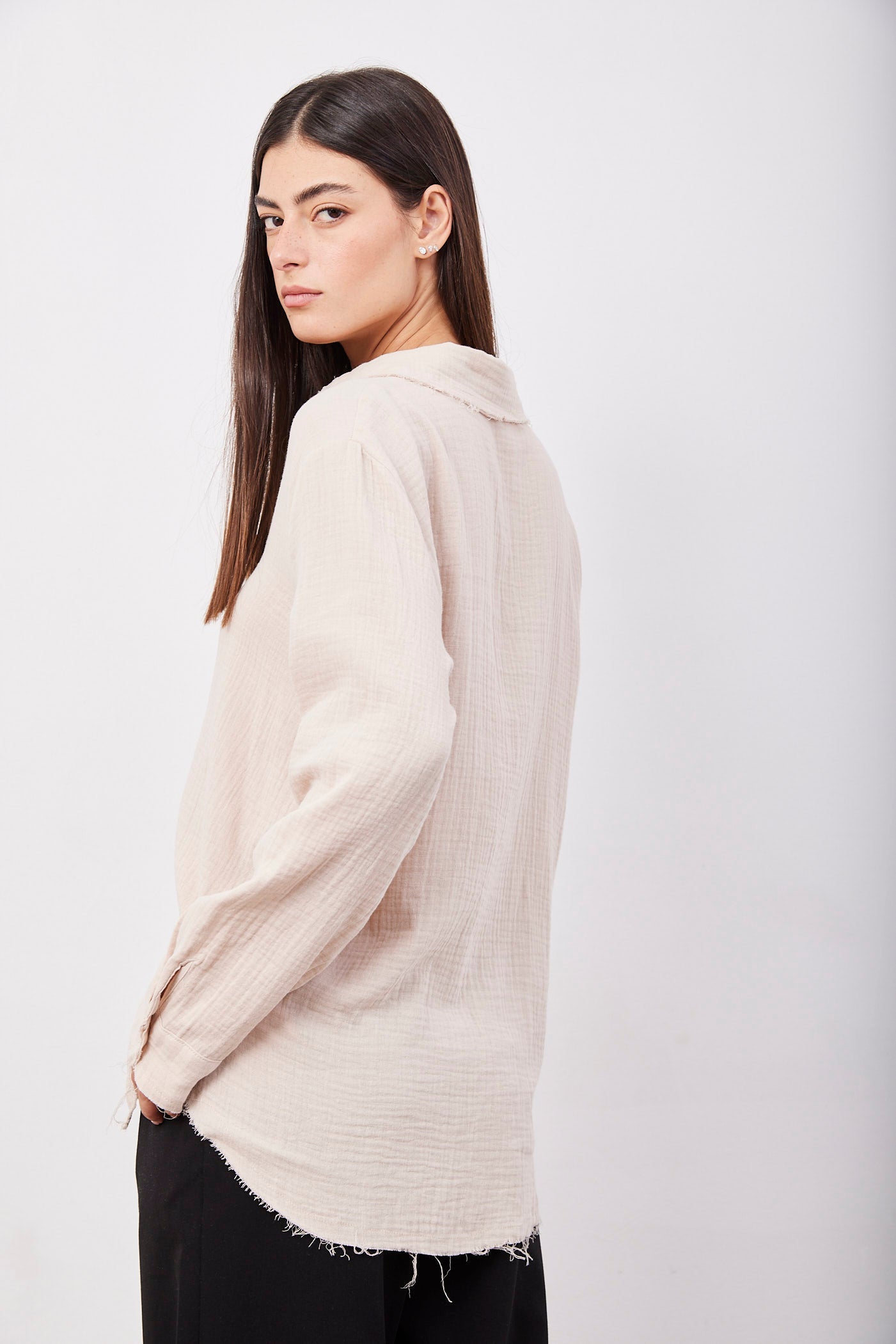 חולצת טטרה מכופתרת בסיומת פרומה - ITAY BRANDS