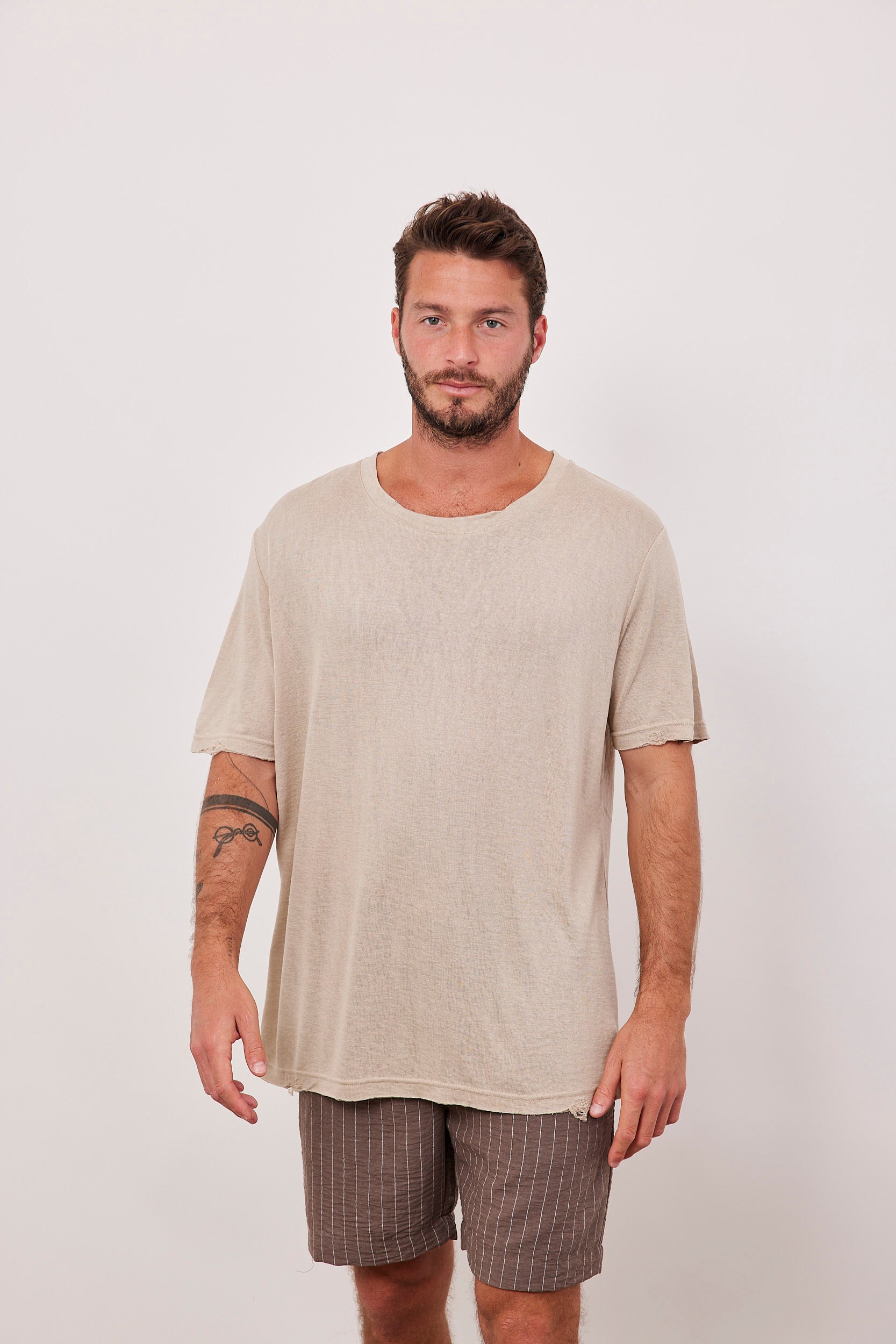 מכנסי ברמודה הדפס פסים